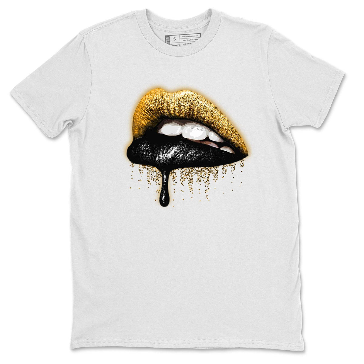 Dunk Championship Goldenrod Sneaker Match Tees Dripping Lips Sneaker Tees Dunk Championship Goldenrod Jordan to match sneaker T-Shirt Crew Neck Shirts