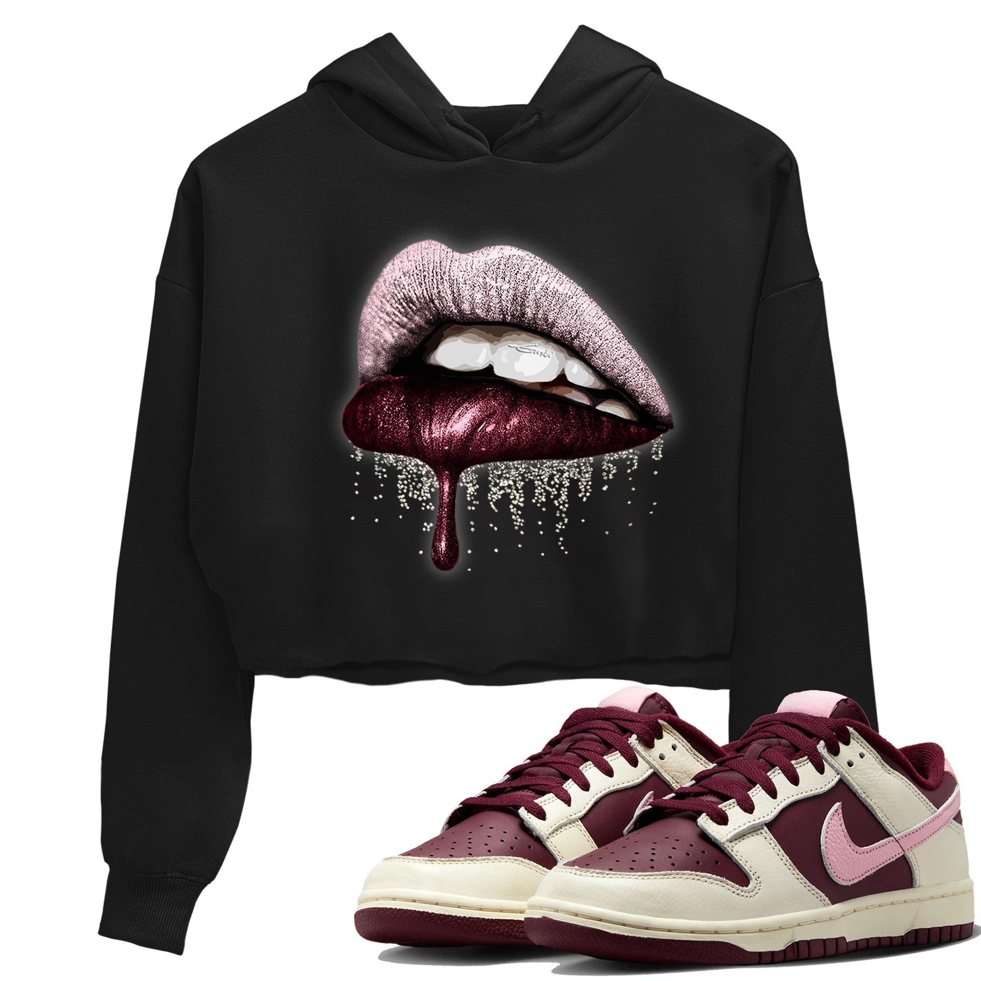 Dunk Valentines Day Sneaker Match Tees Dripping Lips Sneaker Tees Dunk Valentines Day Jordan to match sneaker T-Shirt Women's Shirts