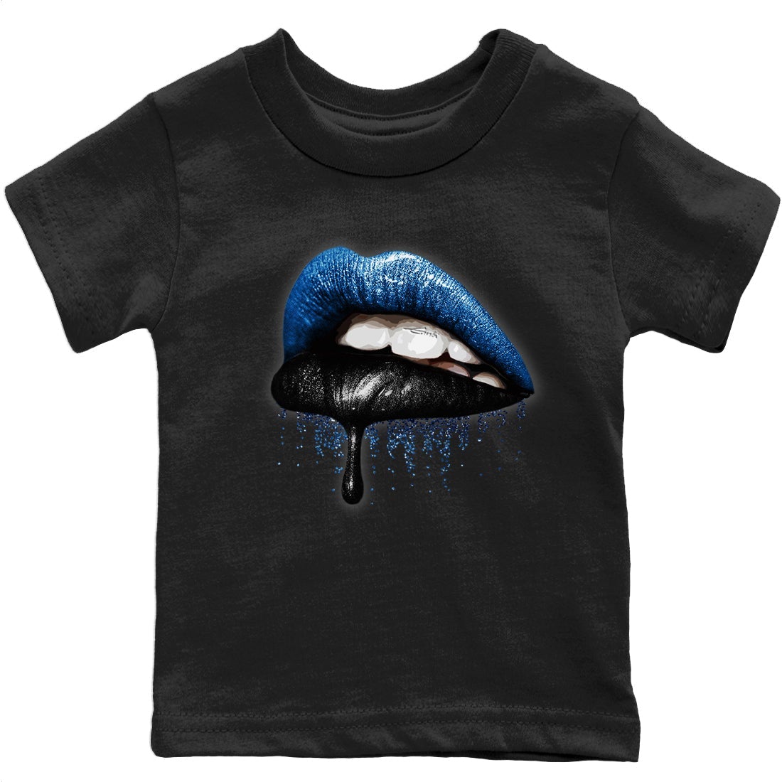 Jordan 1 Dark Marina Blue Sneaker Matching T-Shirt Dripping Lips Sneaker Tees Jordan 1 Dark Marina Blue Sneaker Release Tees Kids Shirts