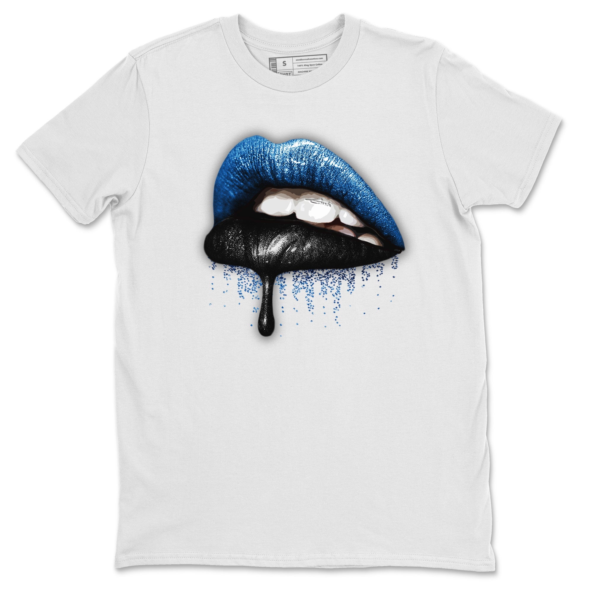 Jordan 1 Dark Marina Blue Sneaker Matching T-Shirt Dripping Lips Sneaker Tees Jordan 1 Dark Marina Blue Sneaker Release Tees Crew Neck Tees