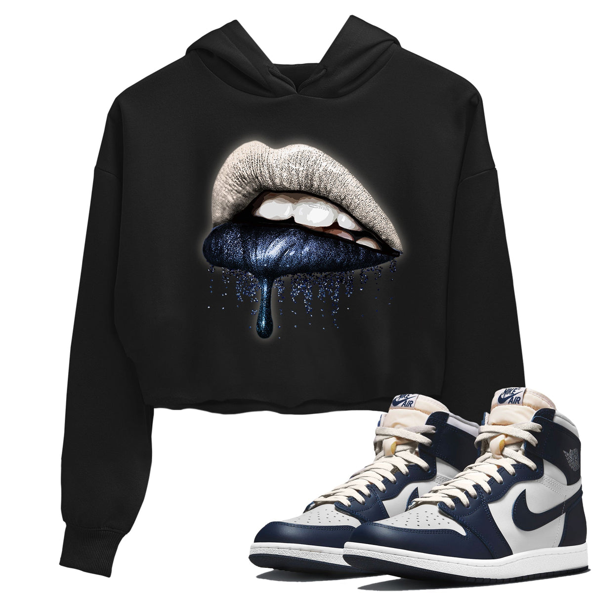 Jordan 1 85 Georgetown Sneaker Match Tees Dripping Lips Sneaker Tees Jordan 1 85 Georgetown Jordan to match sneaker T-Shirt Women's Shirts