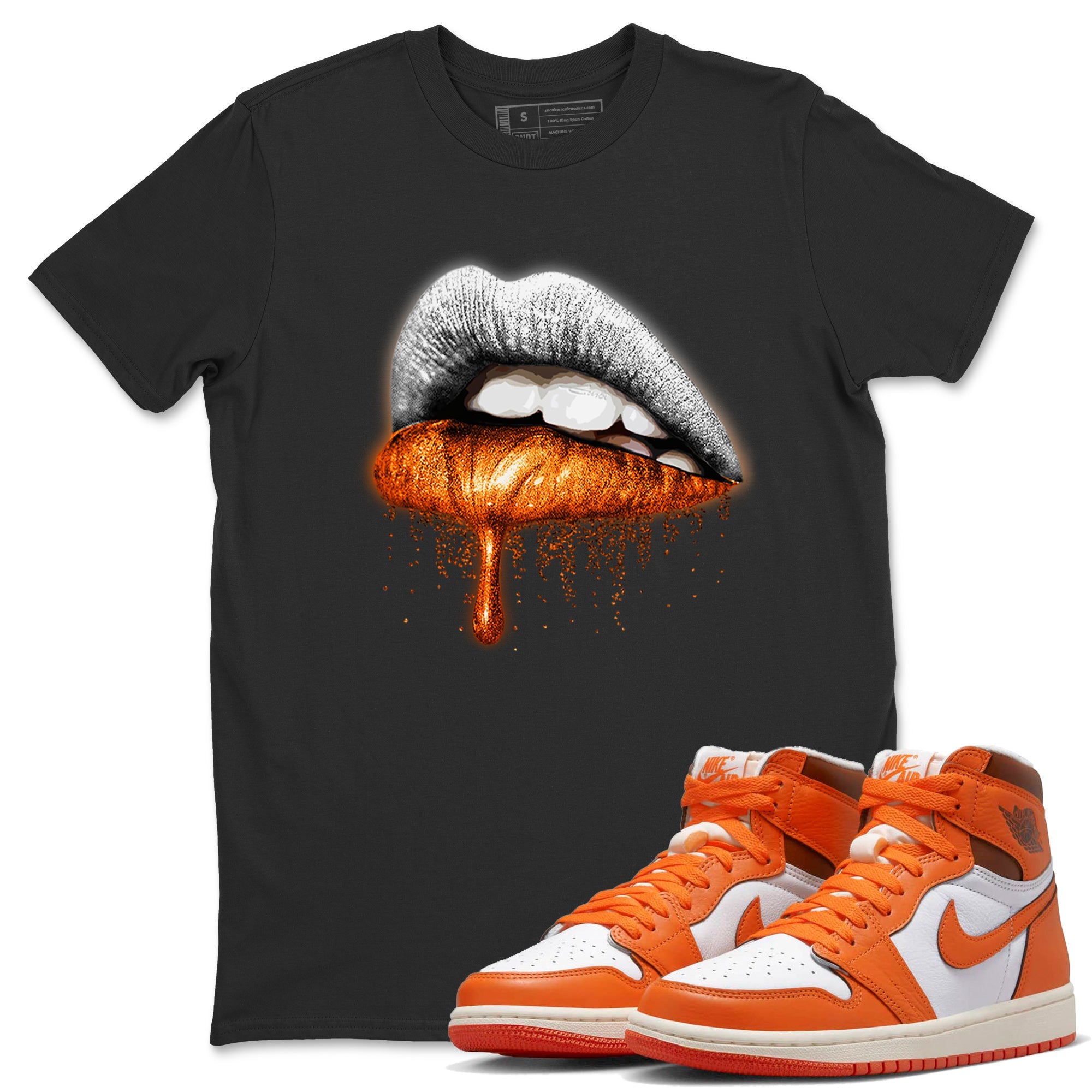 Jordan 1 Starfish Sneaker Matching T-Shirt Dripping Lips Sneaker Tees Jordan 1 Starfish Sneaker Release Tees Crew Neck Tees