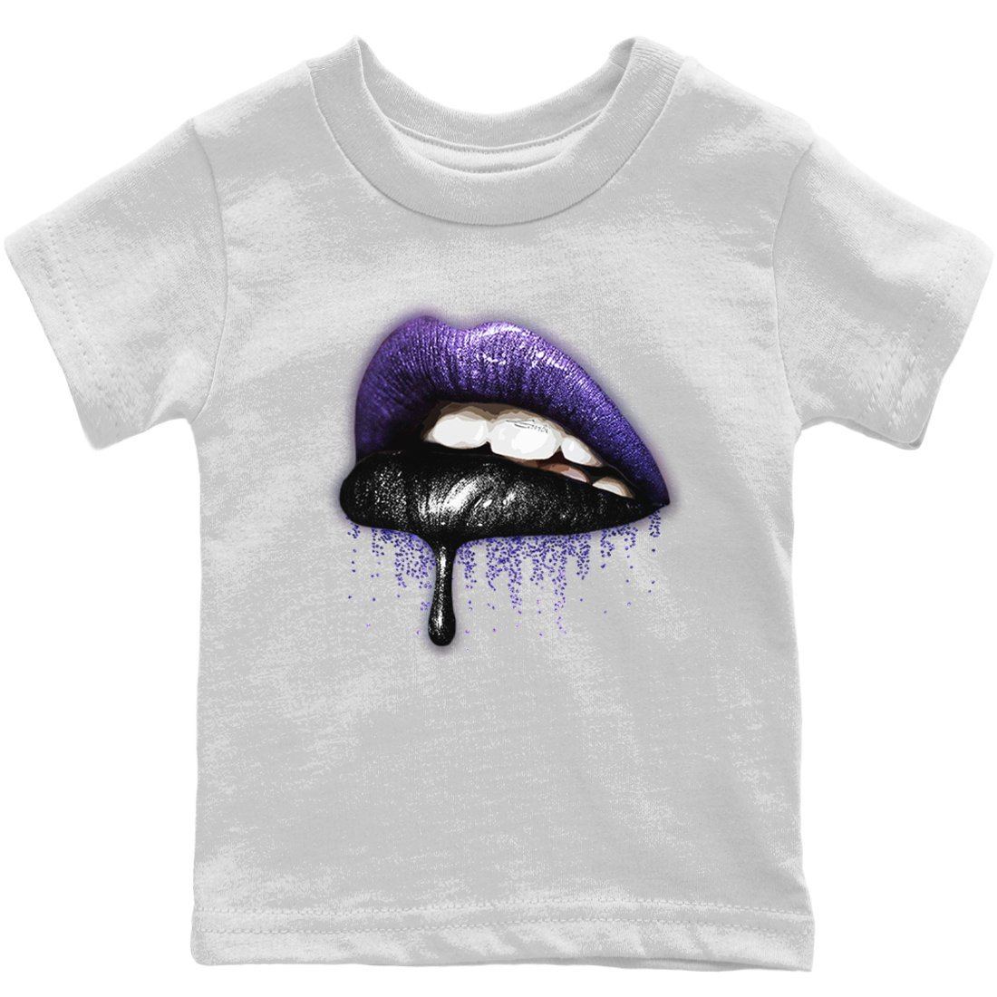Jordan 13 Court Purple Sneaker Matching T-Shirt Dripping Lips Sneaker Tees Jordan 13 Court Purple Sneaker Release Tees Kids Shirts