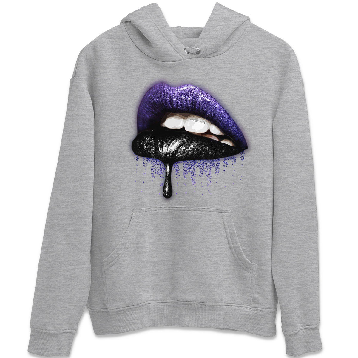 Jordan 13 Court Purple Sneaker Matching T-Shirt Dripping Lips Sneaker Tees Jordan 13 Court Purple Sneaker Release Tees Crew Neck Tees