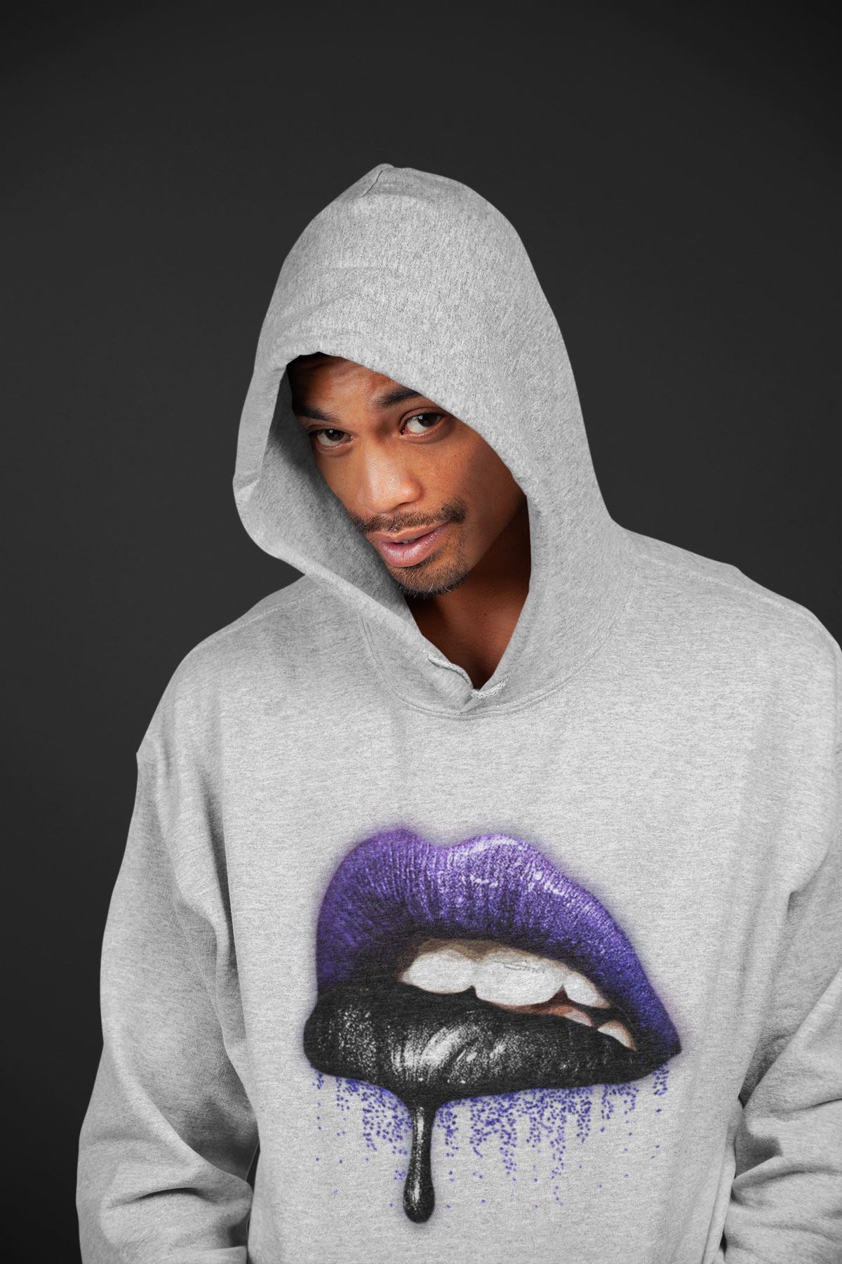 Jordan 13 Court Purple Sneaker Matching T-Shirt Dripping Lips Sneaker Tees Jordan 13 Court Purple Sneaker Release Tees Crew Neck Tees