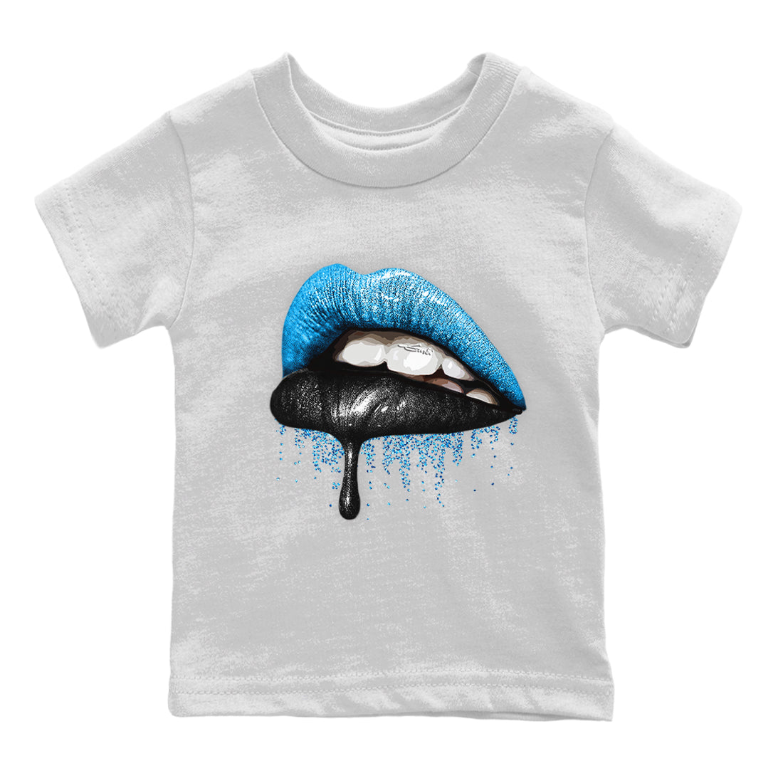 Jordan 13 UNC Sneaker Matching T-Shirt Dripping Lips Sneaker Tees Jordan 13 UNC Sneaker Release Tees Kids Shirts