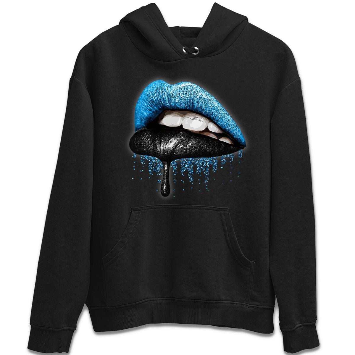 Jordan 13 UNC Sneaker Matching T-Shirt Dripping Lips Sneaker Tees Jordan 13 UNC Sneaker Release Tees Crew Neck Tees