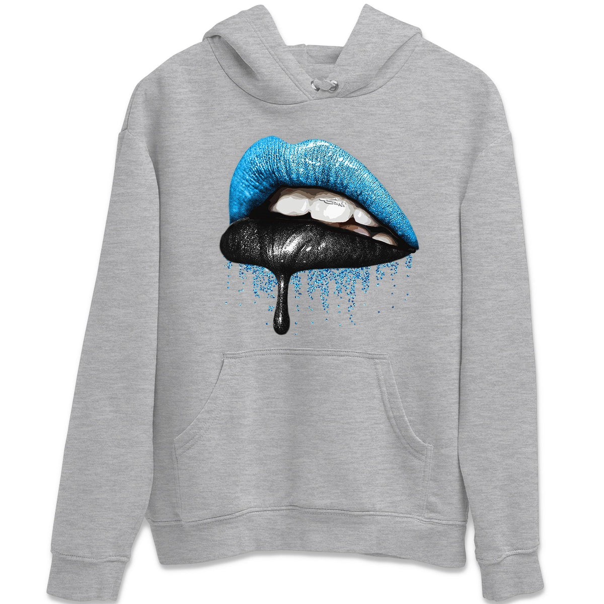 Jordan 13 UNC Sneaker Matching T-Shirt Dripping Lips Sneaker Tees Jordan 13 UNC Sneaker Release Tees Crew Neck Tees
