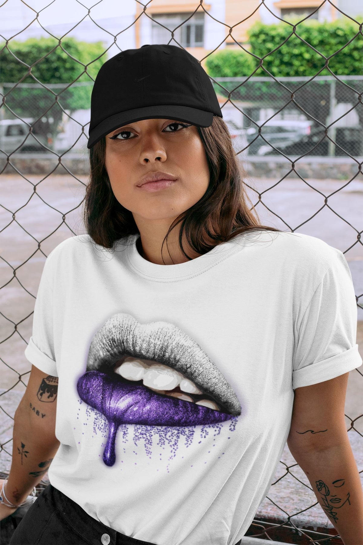 Jordan 3 Dark Iris Sneaker Matching T-Shirt Dripping Lips Sneaker Tees Jordan 3 Dark Iris Sneaker Release Tees Crew Neck Tees