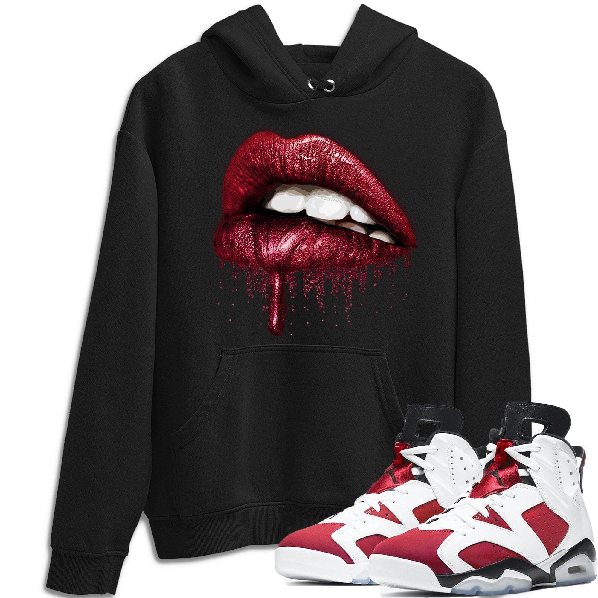 Jordan 6 Carmine Shirt To Match Jordans Dripping Lips Sneaker Tees Jordan 6 Carmine Drip Gear Zone Sneaker Matching Clothing Unisex Shirts