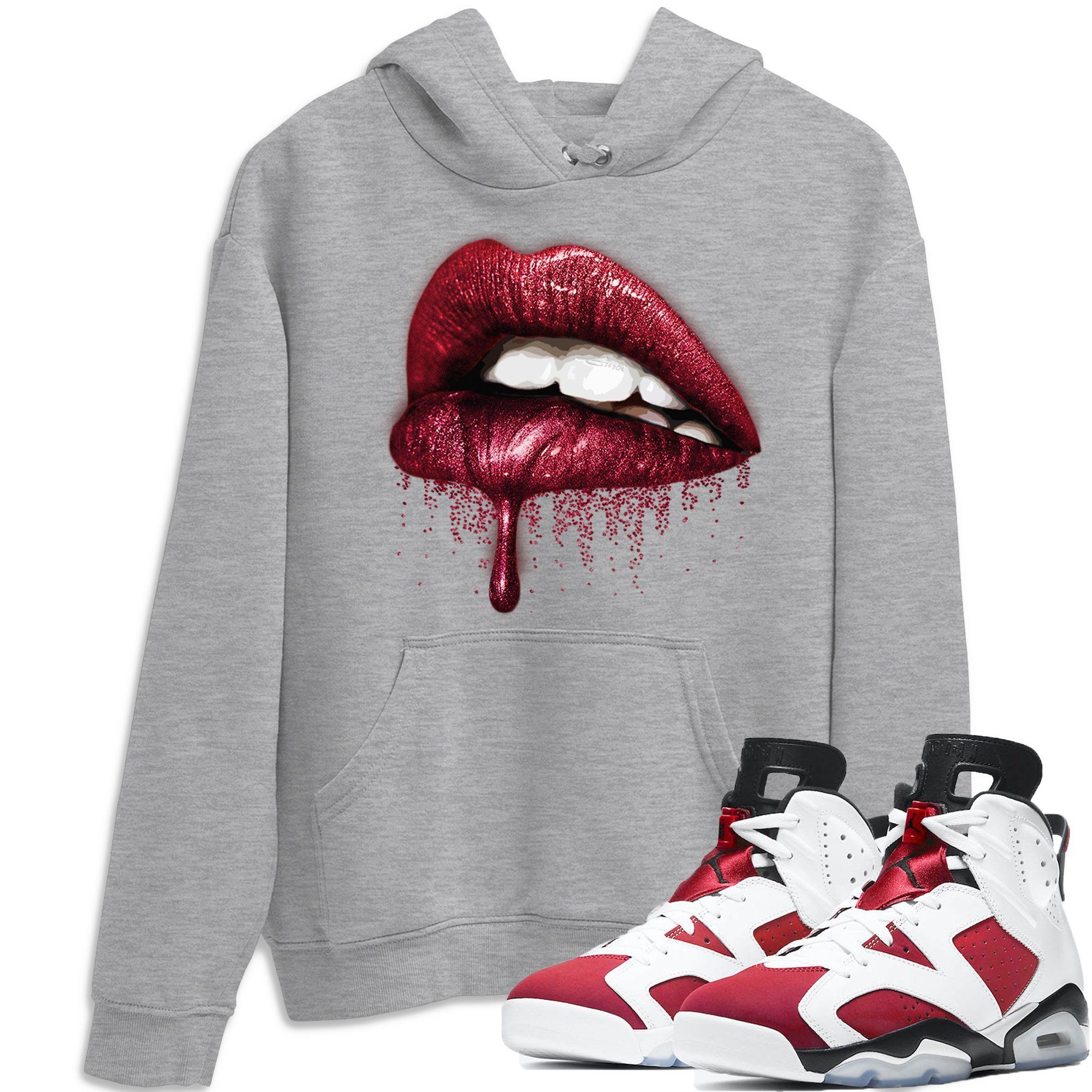 Jordan 6 Carmine Shirt To Match Jordans Dripping Lips Sneaker Tees Jordan 6 Carmine Drip Gear Zone Sneaker Matching Clothing Unisex Shirts