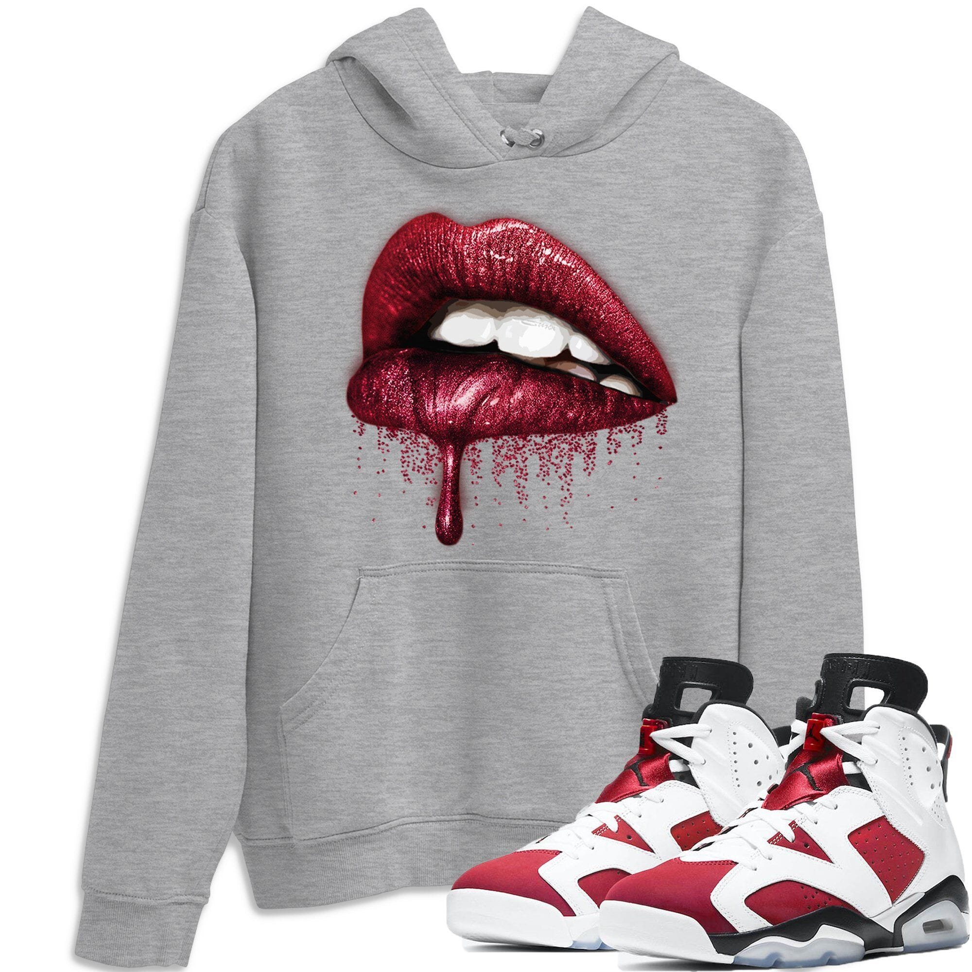 Jordan 6 Carmine Shirt To Match Jordans Dripping Lips Sneaker Tees Jordan 6 Carmine Drip Gear Zone Sneaker Matching Clothing Unisex Shirts