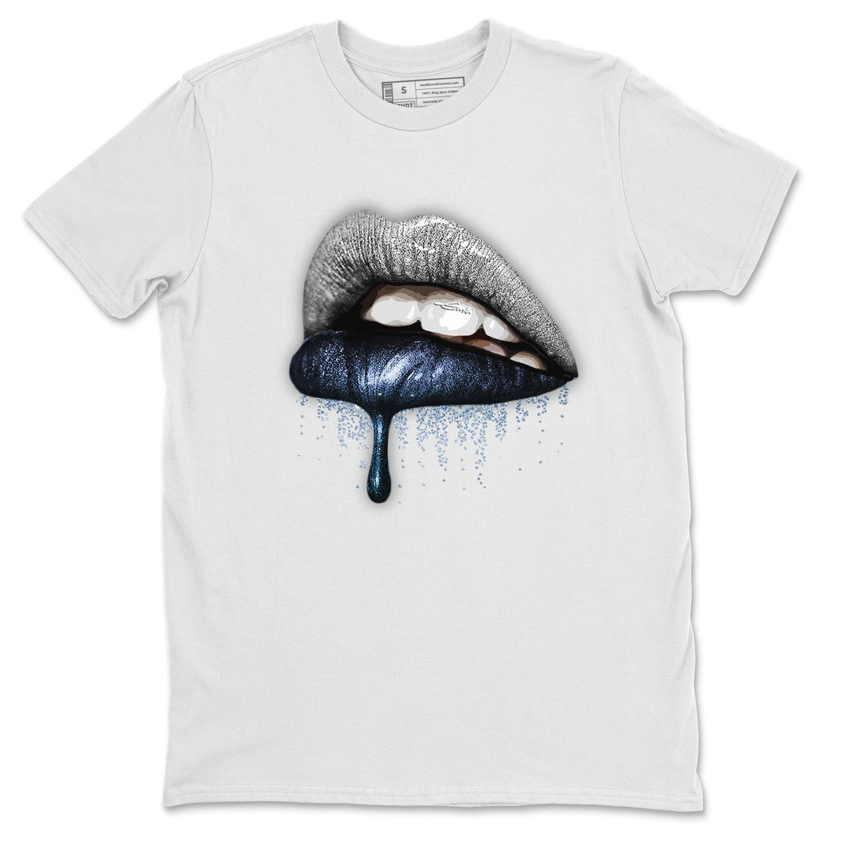 Jordan 6 Georgetown Sneaker Matching T-Shirt Dripping Lips Sneaker Tees Jordan 6 Georgetown Sneaker Release Tees Crew Neck Tees