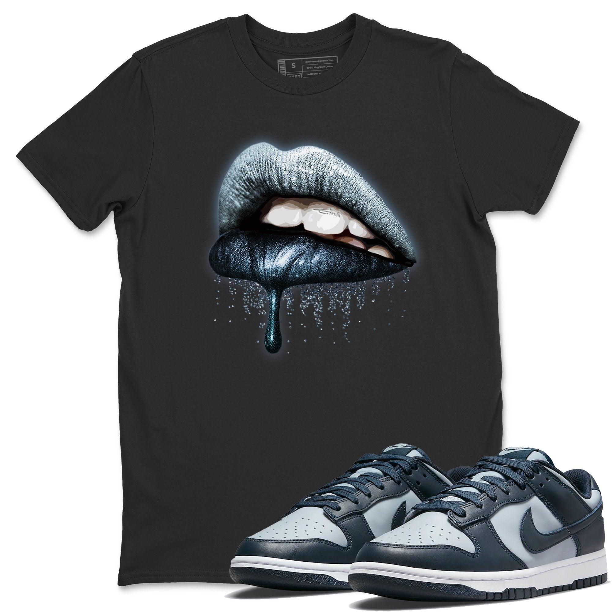 Dunk championship Grey Sneaker Match Tees Dripping Lips Sneaker Tees Dunk championship Grey Jordan to match sneaker T-Shirt Crew Neck Shirts