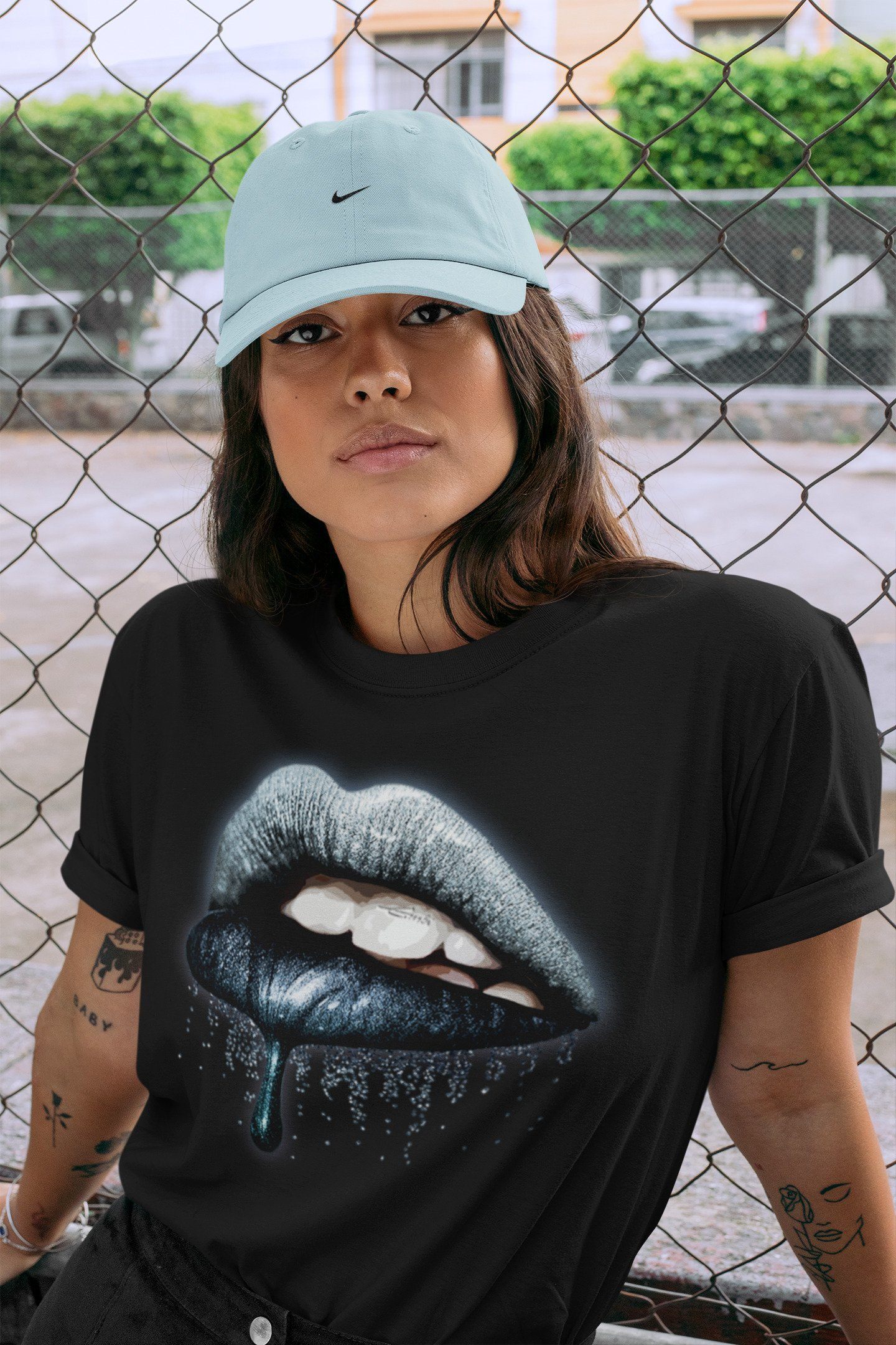 Dunk championship Grey Sneaker Match Tees Dripping Lips Sneaker Tees Dunk championship Grey Jordan to match sneaker T-Shirt Crew Neck Shirts