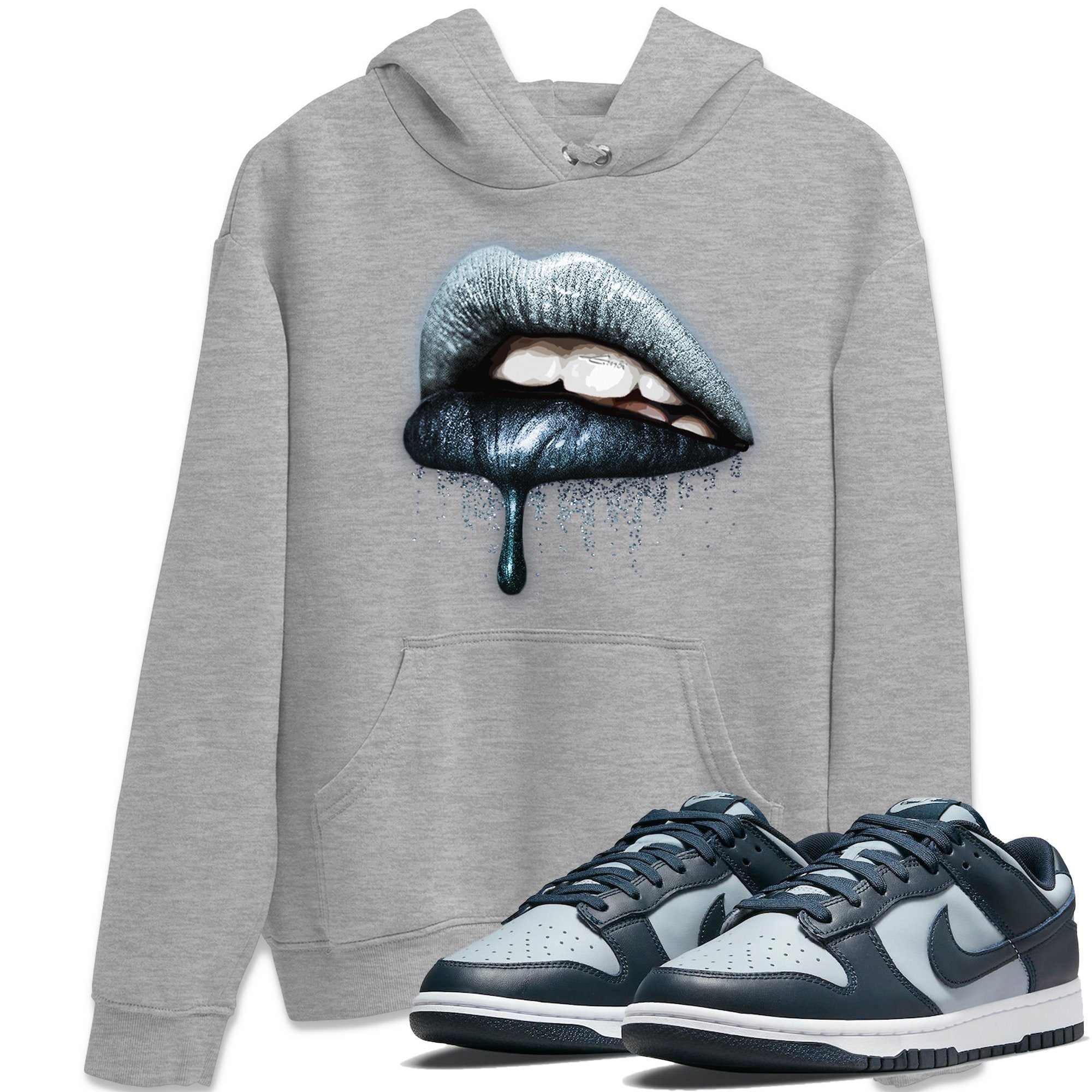 Dunk championship Grey Sneaker Match Tees Dripping Lips Sneaker Tees Dunk championship Grey Jordan to match sneaker T-Shirt Crew Neck Shirts