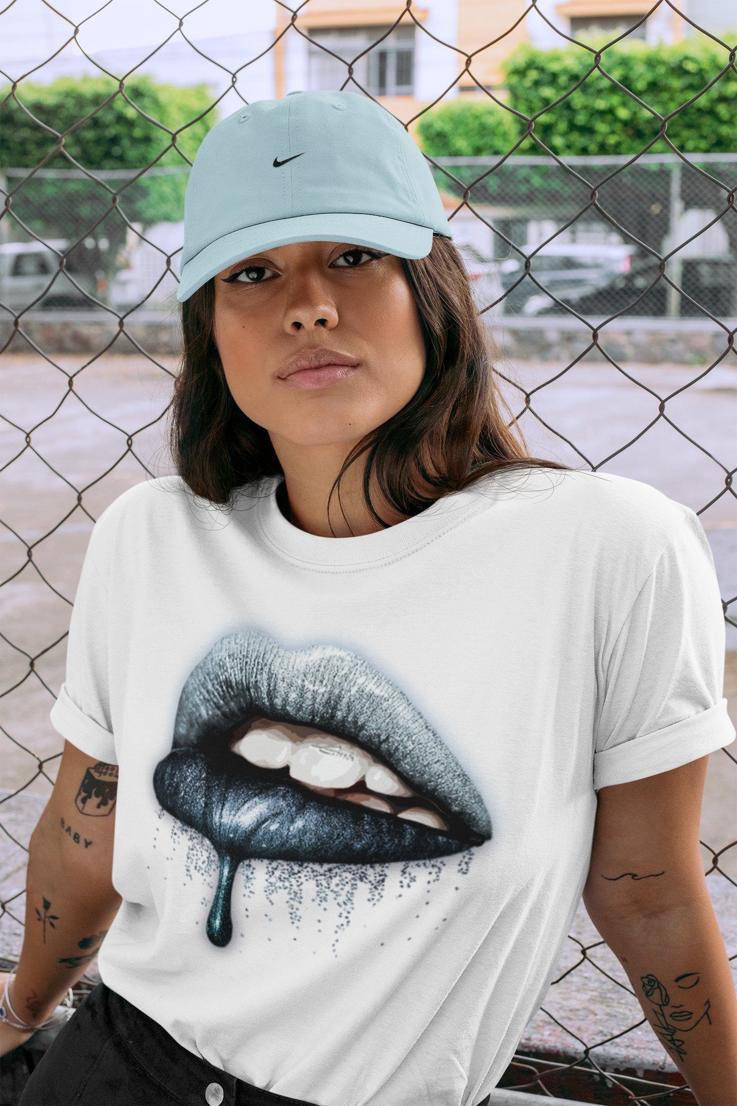 Dunk championship Grey Sneaker Match Tees Dripping Lips Sneaker Tees Dunk championship Grey Jordan to match sneaker T-Shirt Crew Neck Shirts