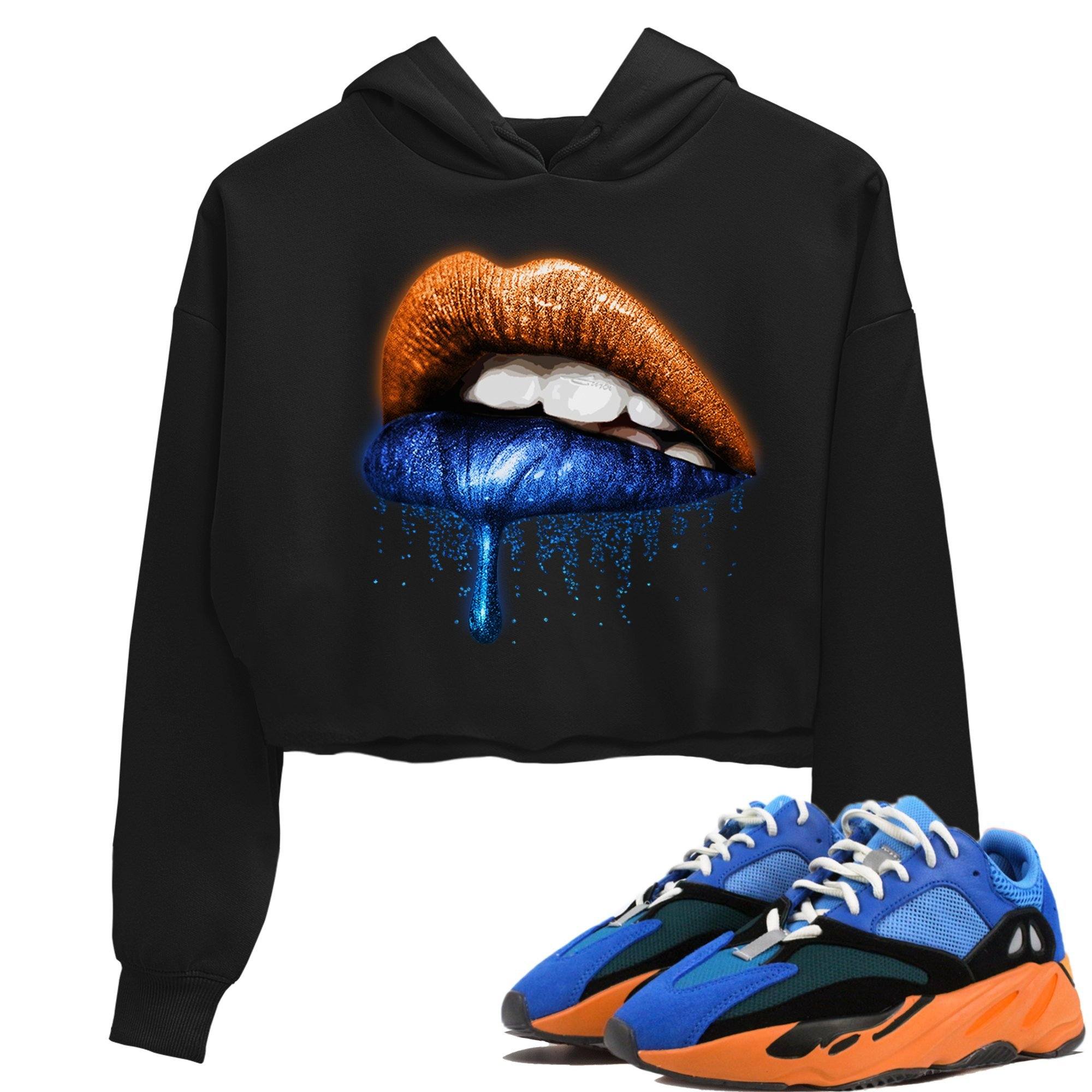Yeezy 700 Bright Blue Shirt To Match Jordans Dripping Lips Sneaker Tees Yeezy 700 Bright Blue Drip Gear Zone Sneaker Matching Clothing Women's Shirts