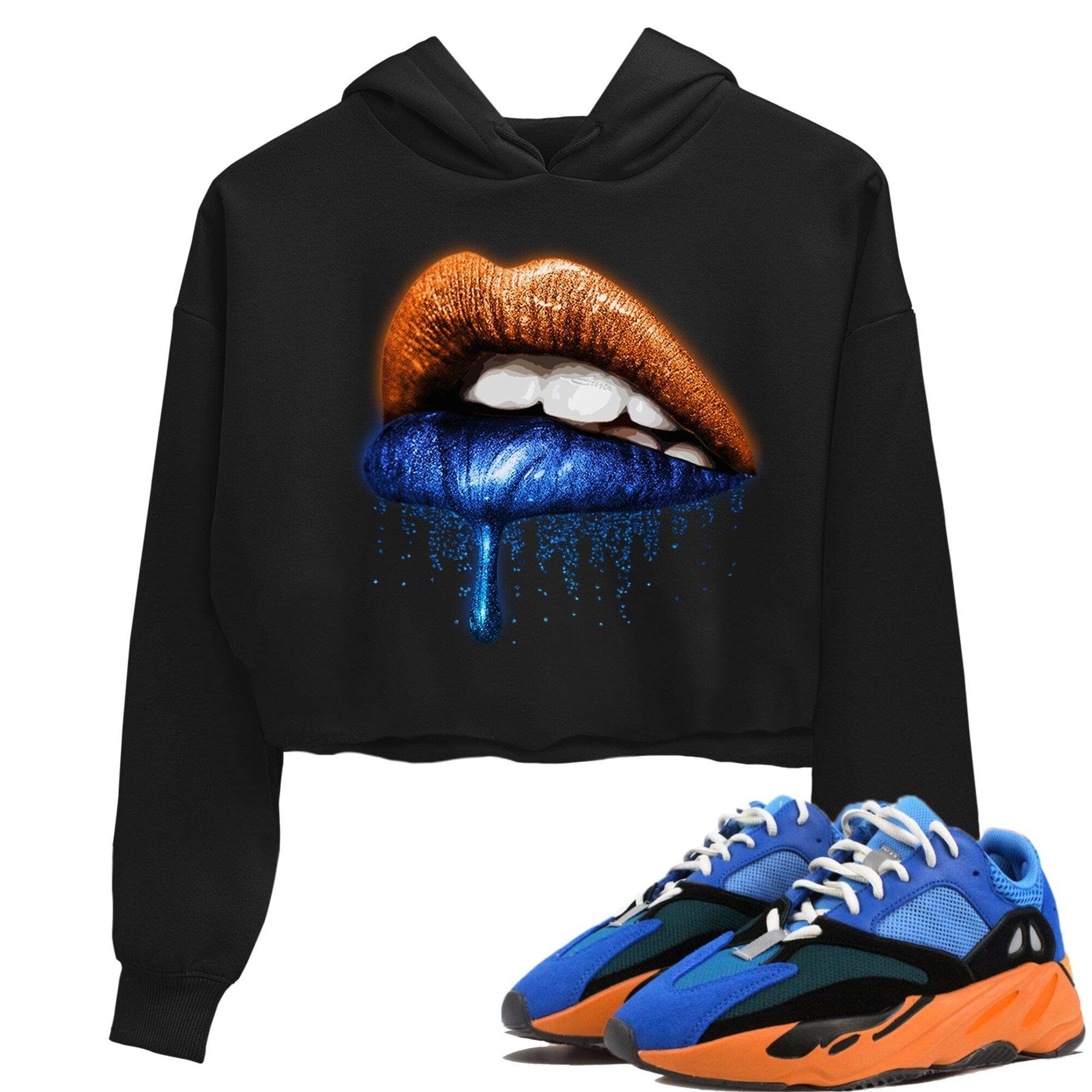Yeezy 700 Bright Blue Shirt To Match Jordans Dripping Lips Sneaker Tees Yeezy 700 Bright Blue Drip Gear Zone Sneaker Matching Clothing Women's Shirts
