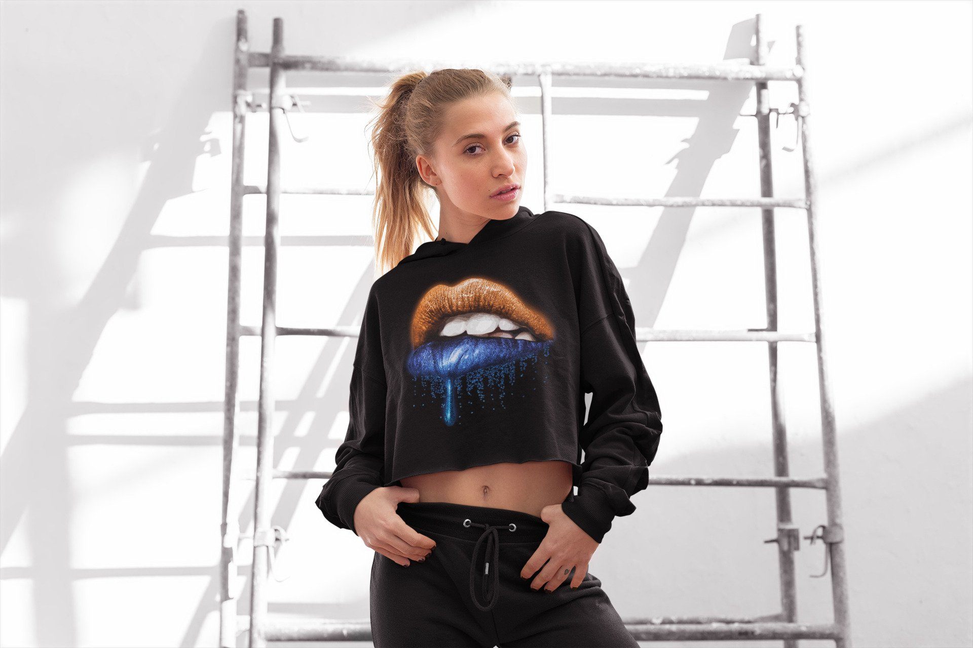 Yeezy 700 Bright Blue Shirt To Match Jordans Dripping Lips Sneaker Tees Yeezy 700 Bright Blue Drip Gear Zone Sneaker Matching Clothing Women's Shirts