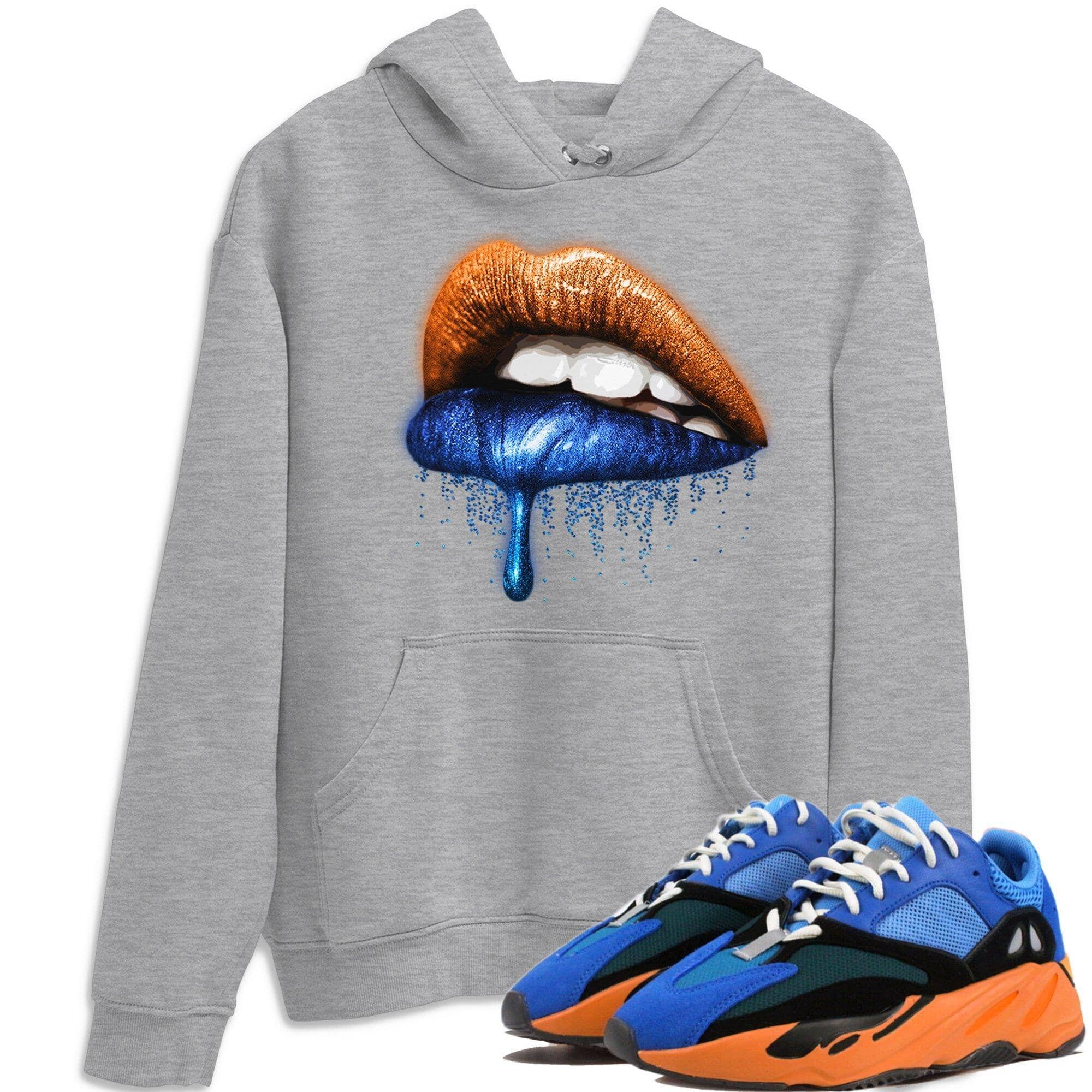 Yeezy 700 Bright Blue Shirt To Match Jordans Dripping Lips Sneaker Tees Yeezy 700 Bright Blue Drip Gear Zone Sneaker Matching Clothing Unisex Shirts