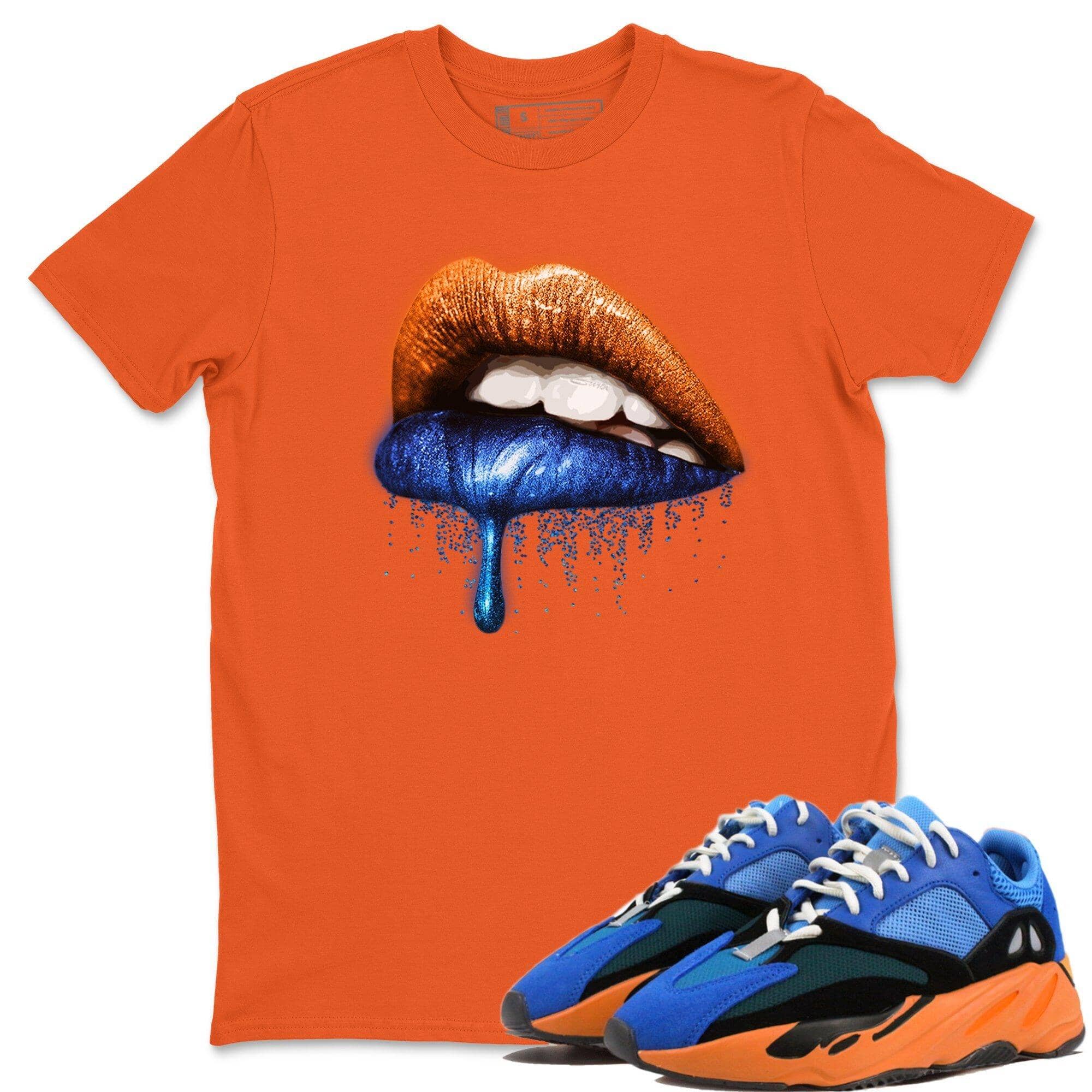Yeezy 700 Bright Blue Shirt To Match Jordans Dripping Lips Sneaker Tees Yeezy 700 Bright Blue Drip Gear Zone Sneaker Matching Clothing Unisex Shirts