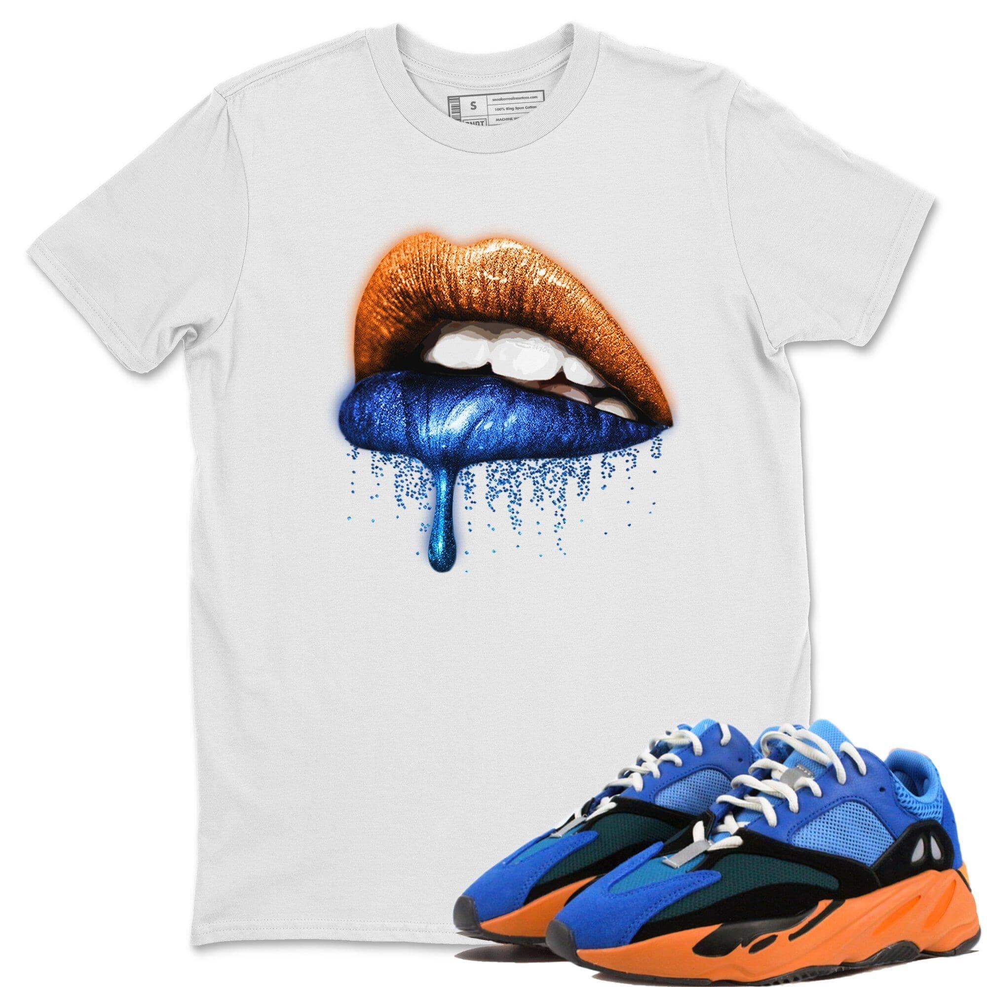 Yeezy 700 Bright Blue Shirt To Match Jordans Dripping Lips Sneaker Tees Yeezy 700 Bright Blue Drip Gear Zone Sneaker Matching Clothing Unisex Shirts