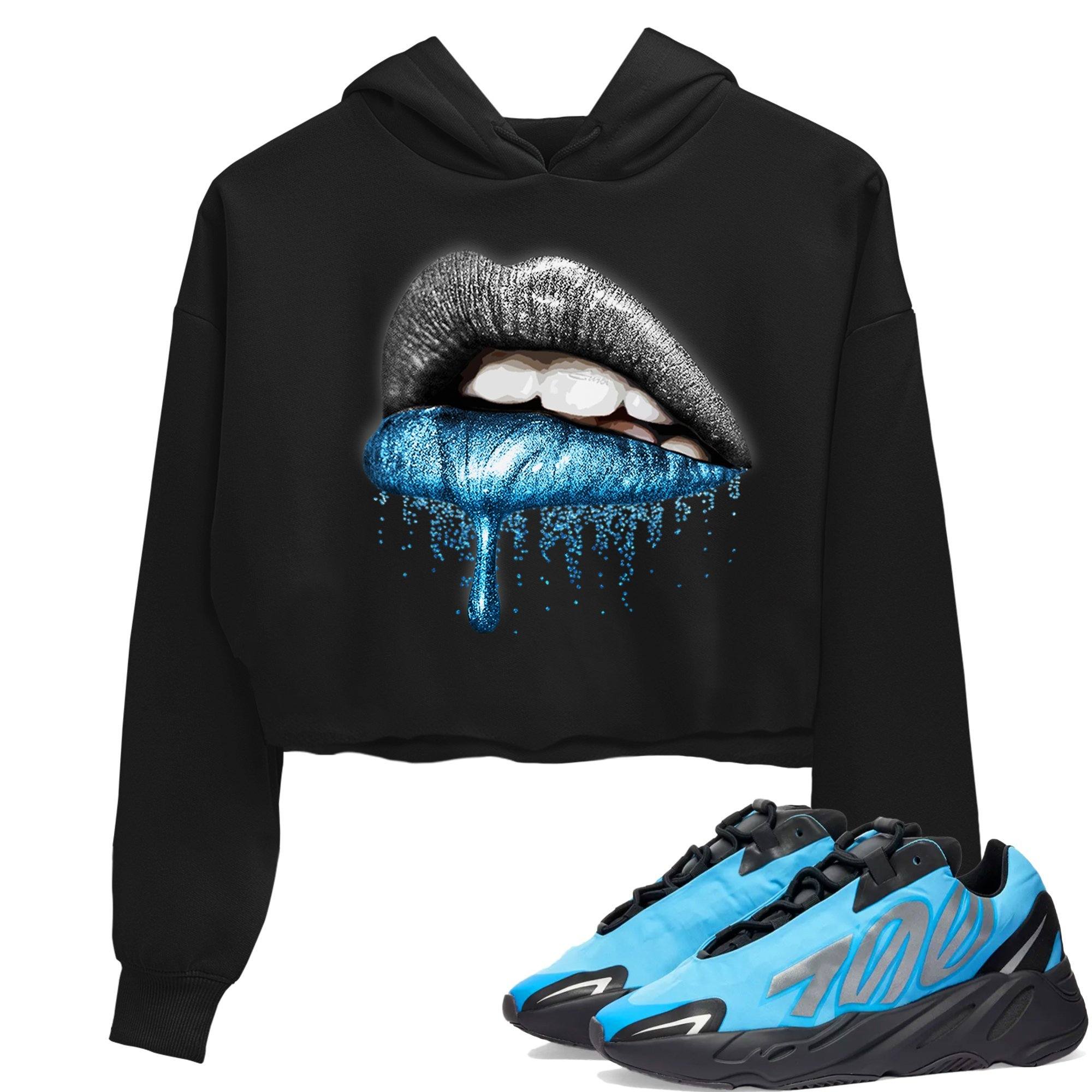 Yeezy 700 Bright Cyan Shirt To Match Jordans Dripping Lips Sneaker Tees Yeezy 700 Bright Cyan Drip Gear Zone Sneaker Matching Clothing Women's Shirts