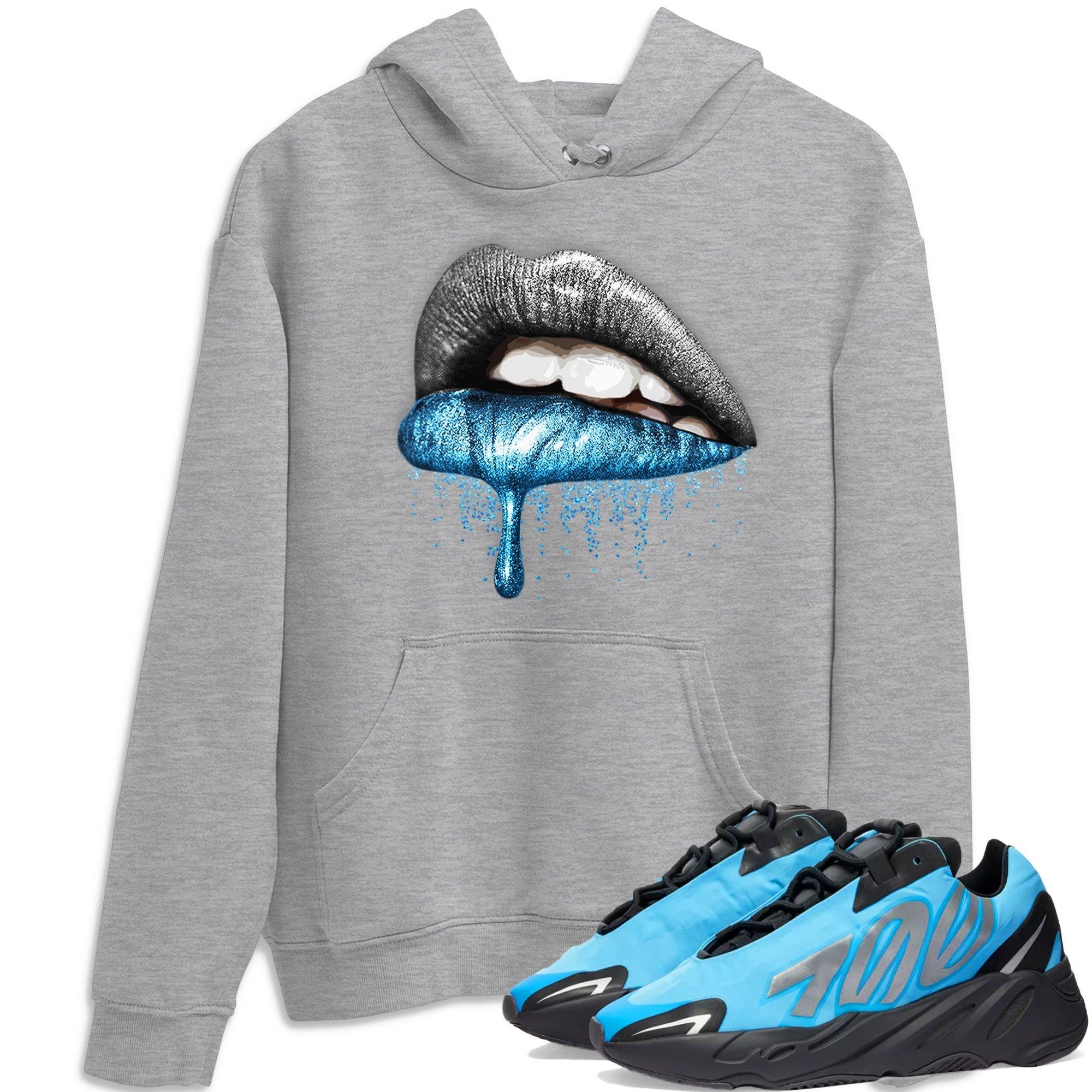 Yeezy 700 Bright Cyan Shirt To Match Jordans Dripping Lips Sneaker Tees Yeezy 700 Bright Cyan Drip Gear Zone Sneaker Matching Clothing Unisex Shirts