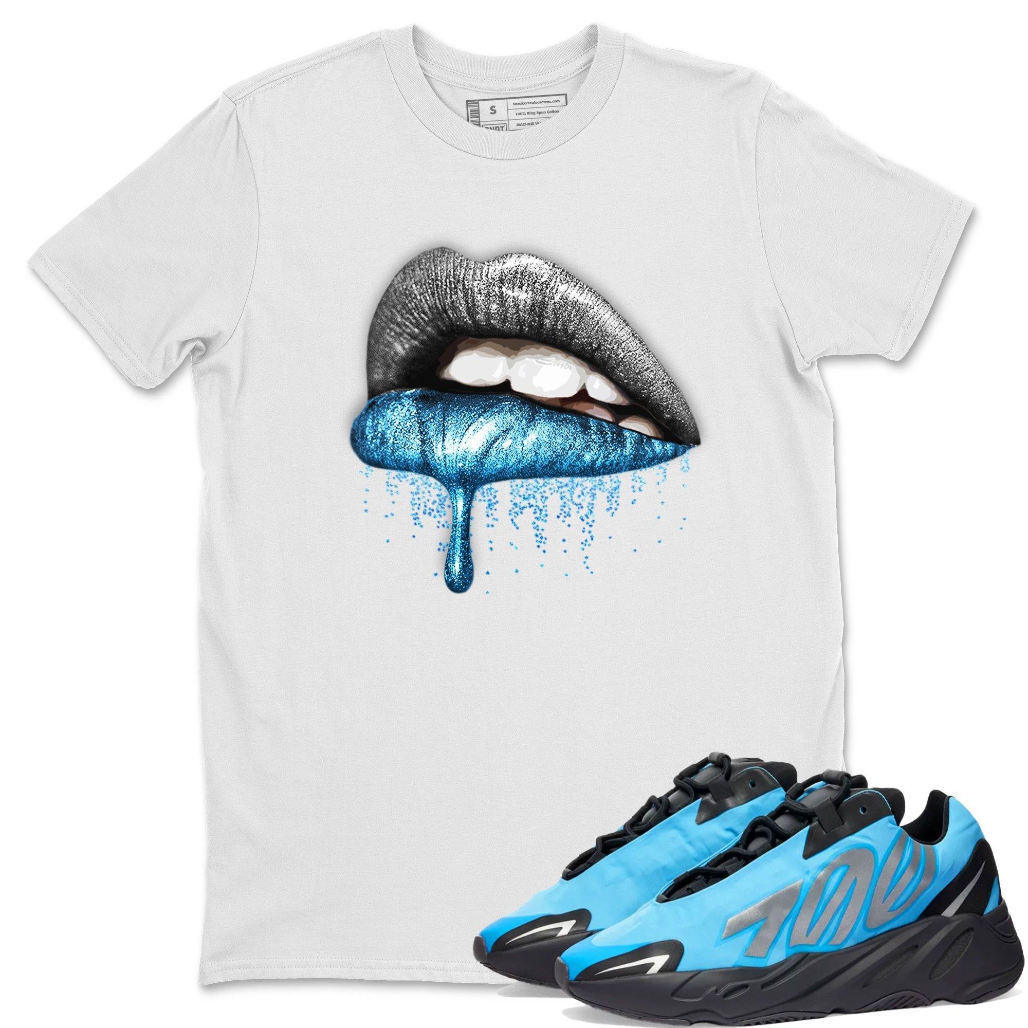 Yeezy 700 Bright Cyan Shirt To Match Jordans Dripping Lips Sneaker Tees Yeezy 700 Bright Cyan Drip Gear Zone Sneaker Matching Clothing Unisex Shirts