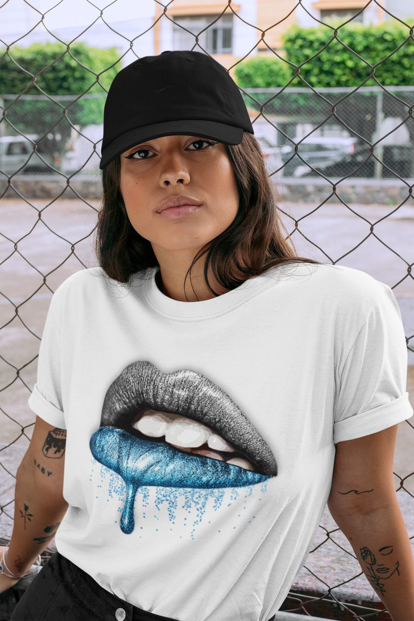 Yeezy 700 Bright Cyan Shirt To Match Jordans Dripping Lips Sneaker Tees Yeezy 700 Bright Cyan Drip Gear Zone Sneaker Matching Clothing Unisex Shirts