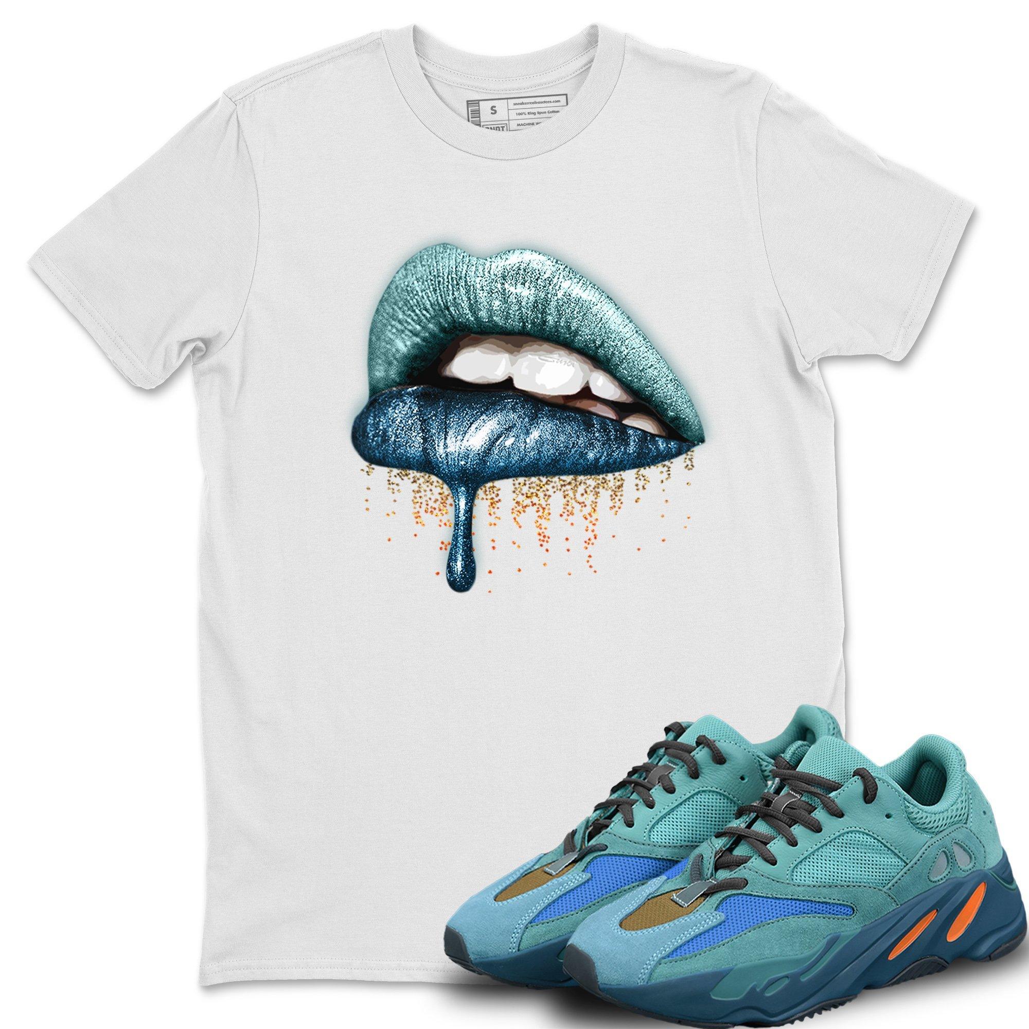 Yeezy 700 Faded Azure Shirt To Match Jordans Dripping Lips Sneaker Tees Yeezy 700 Faded Azure Drip Gear Zone Sneaker Matching Clothing Unisex Shirts