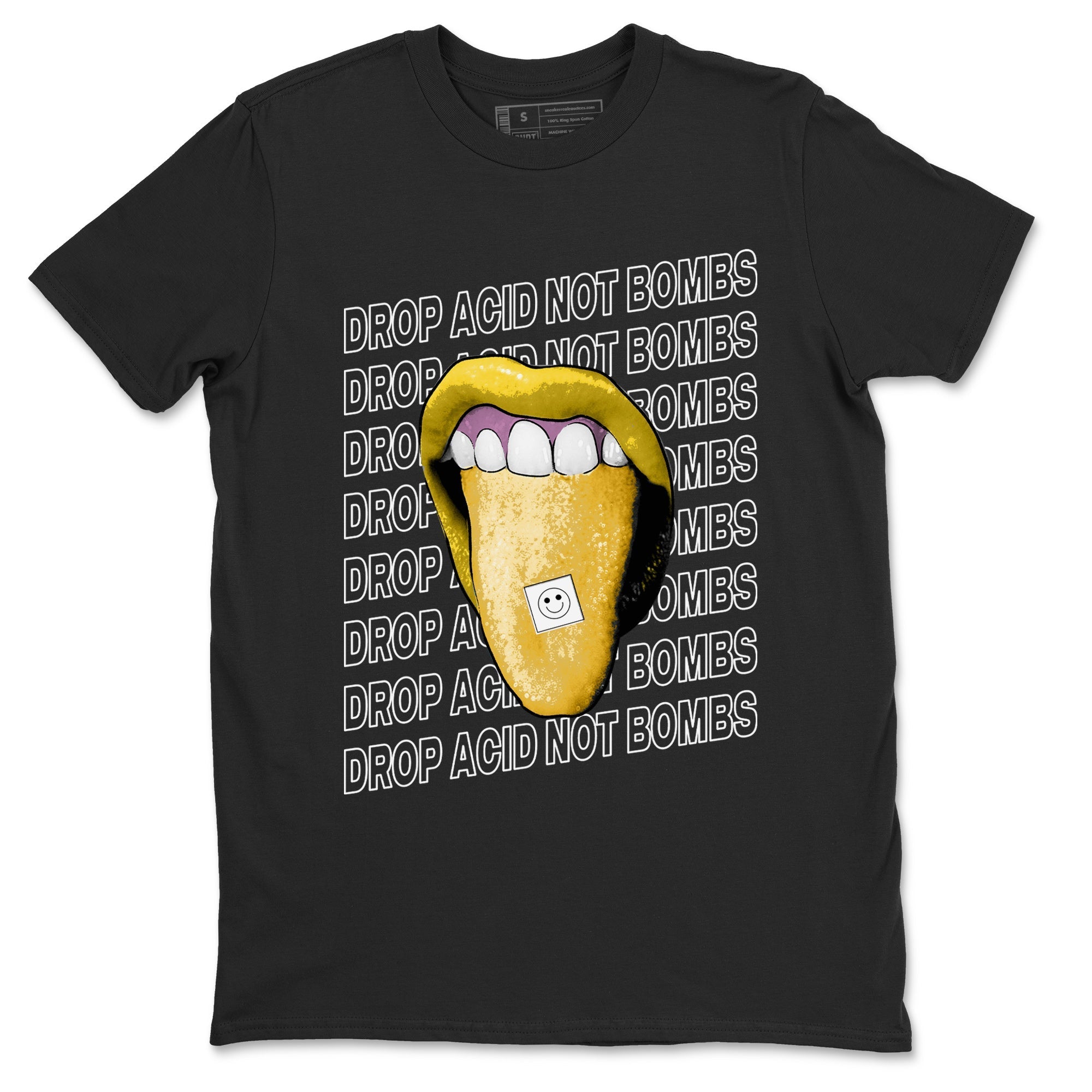 Air Jordan 11 Yellow Python Sneaker Match Tees Drop Acid Not Bombs Streetwear Sneaker Shirt Air Jordan 11 Snakeskin Shirts Unisex Shirts Black 2
