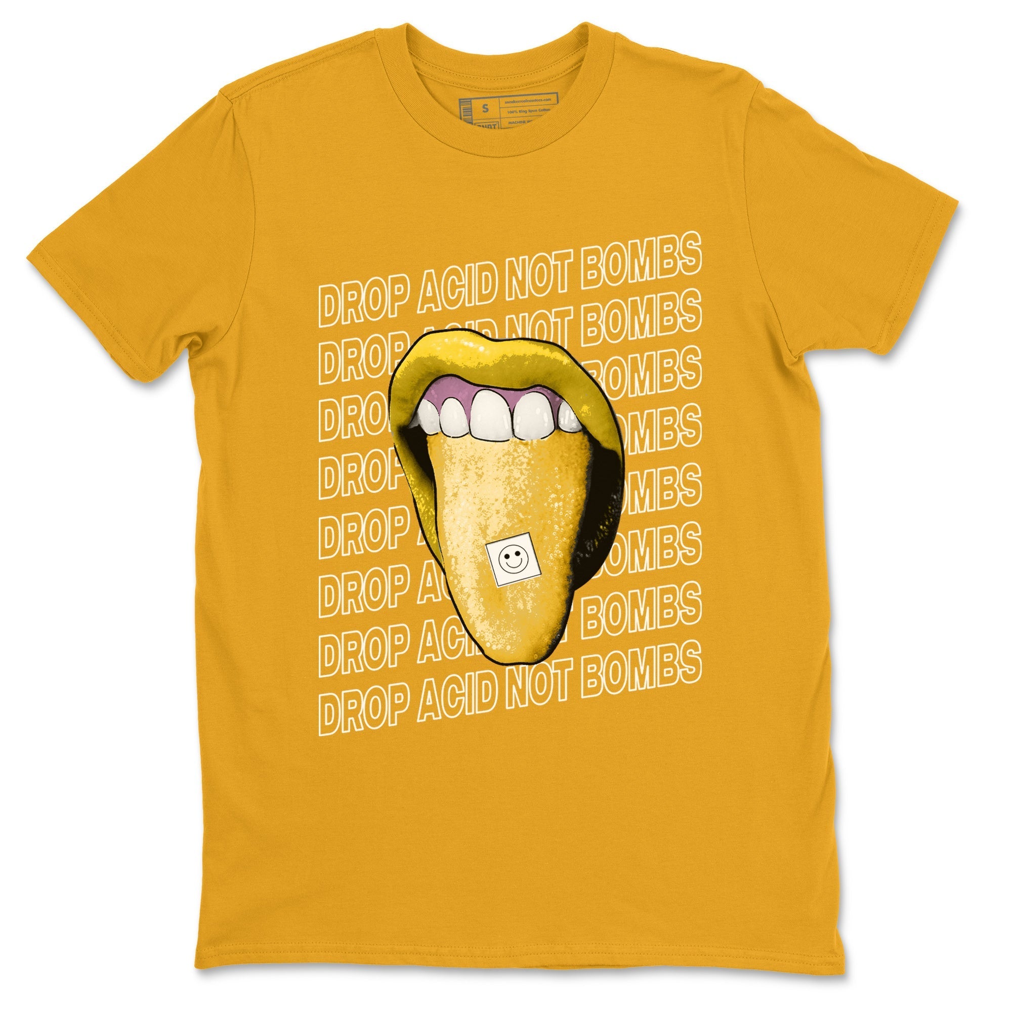 Air Jordan 11 Yellow Python Sneaker Match Tees Drop Acid Not Bombs Streetwear Sneaker Shirt Air Jordan 11 Snakeskin Shirts Unisex Shirts Gold 2