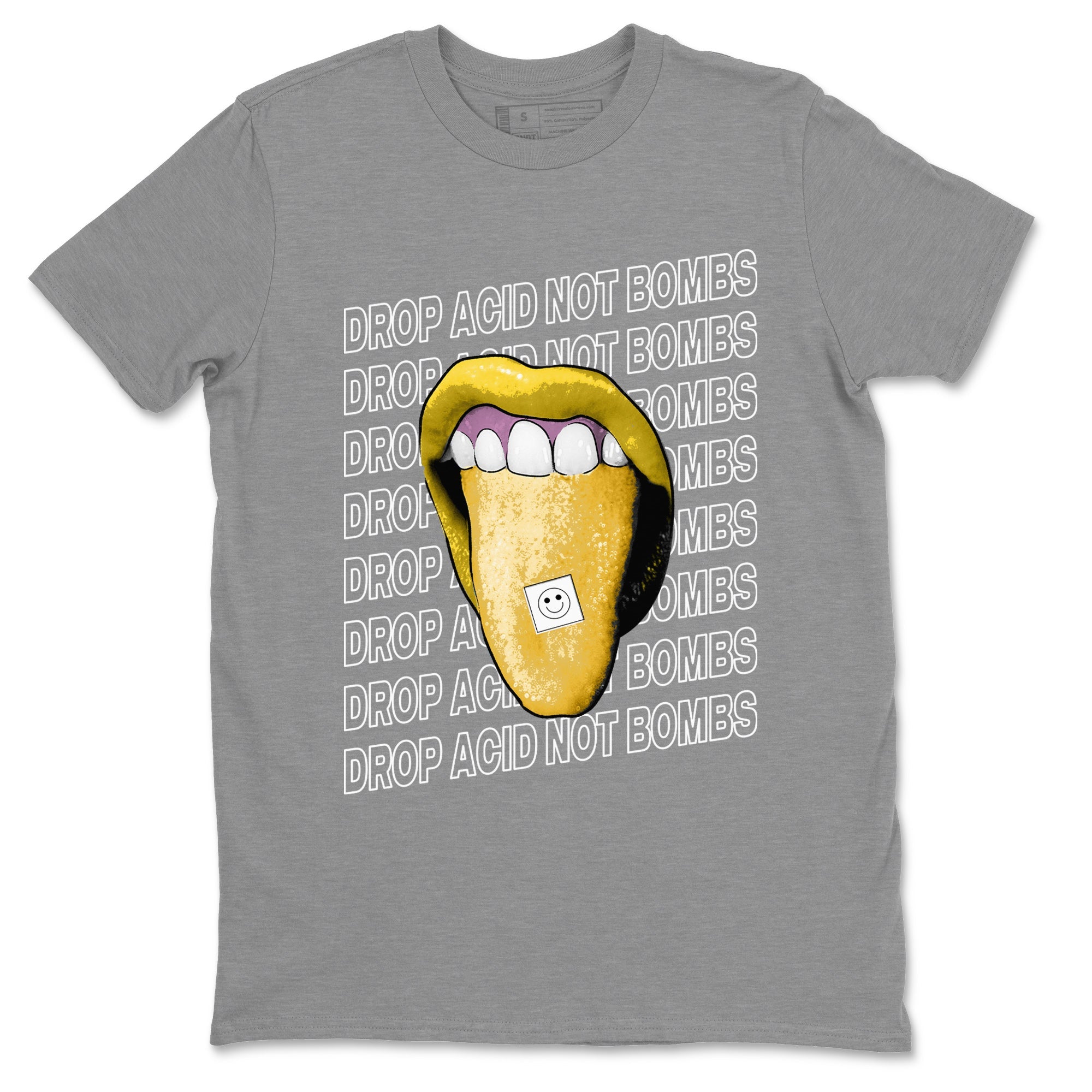 Air Jordan 11 Yellow Python Sneaker Match Tees Drop Acid Not Bombs Streetwear Sneaker Shirt Air Jordan 11 Snakeskin Shirts Unisex Shirts Heather Grey 2