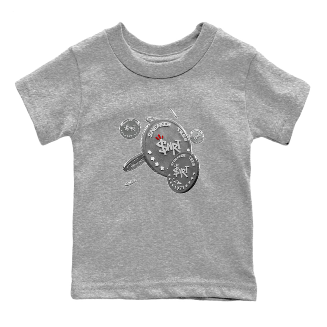 Air Jordan 1 Washed Heritage Sneaker Match Tees Drop Coin Streetwear Sneaker Shirt AJ1 Washed Heritage Sneaker Release Tees Kids Shirts Heather Grey 2