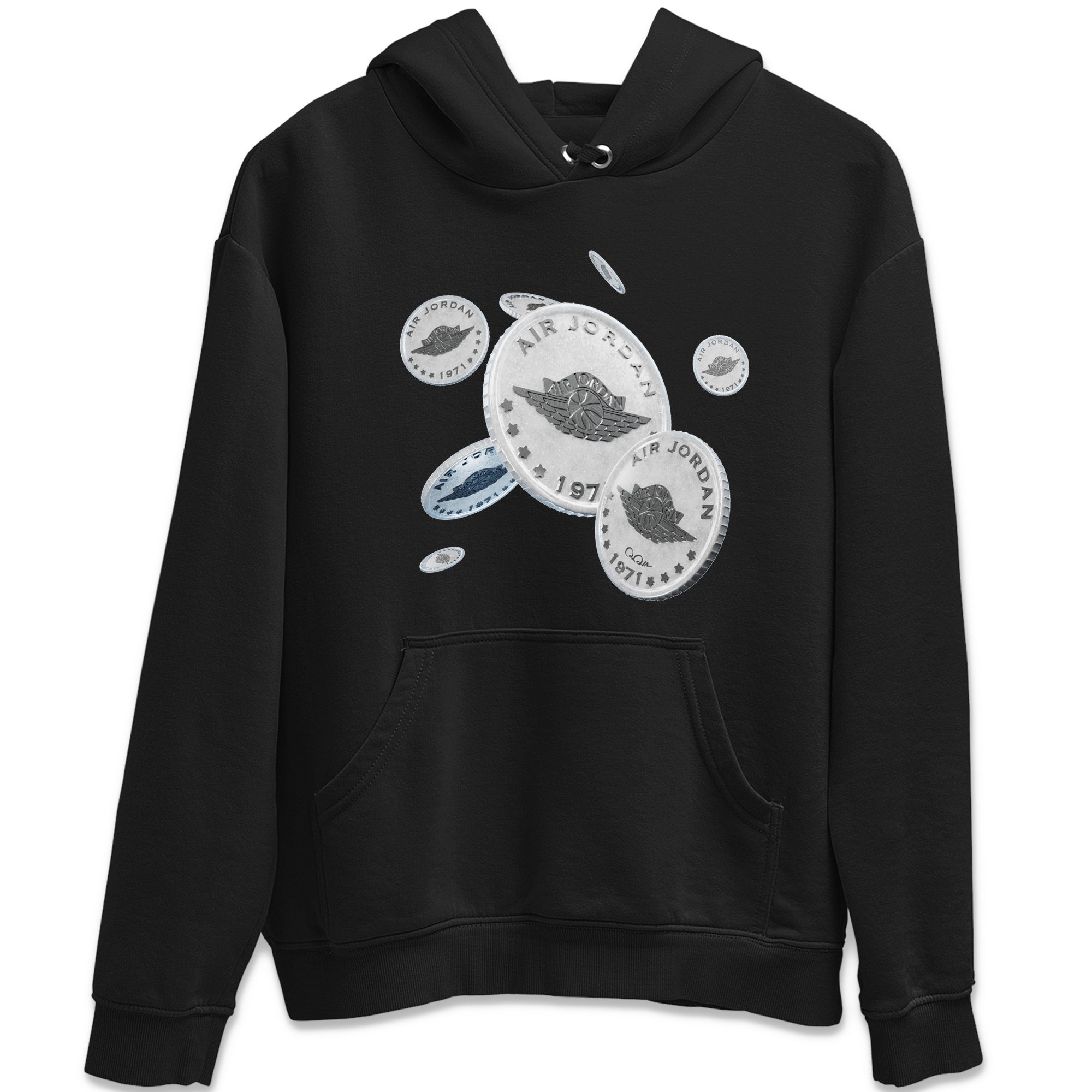 Air Jordan 11 White Cement Sneaker Match Tees Drop Coin Streetwear Sneaker Shirt Air Jordan 11 Cement Grey Sneaker Release Tees Unisex Shirts Black 2