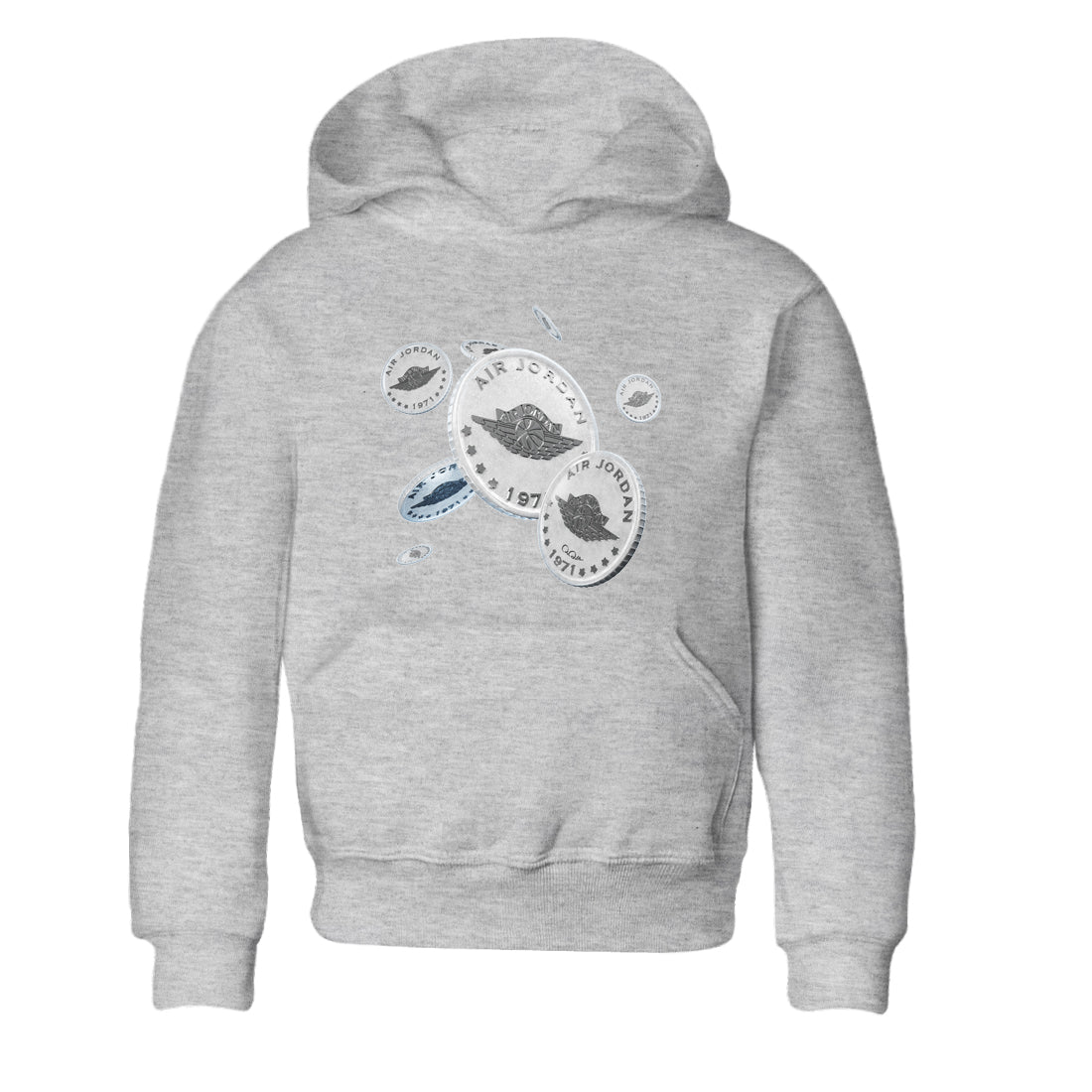 Air Jordan 11 White Cement Sneaker Match Tees Drop Coin Streetwear Sneaker Shirt Air Jordan 11 Cement Grey Sneaker Release Tees Kids Shirts Heather Grey 2