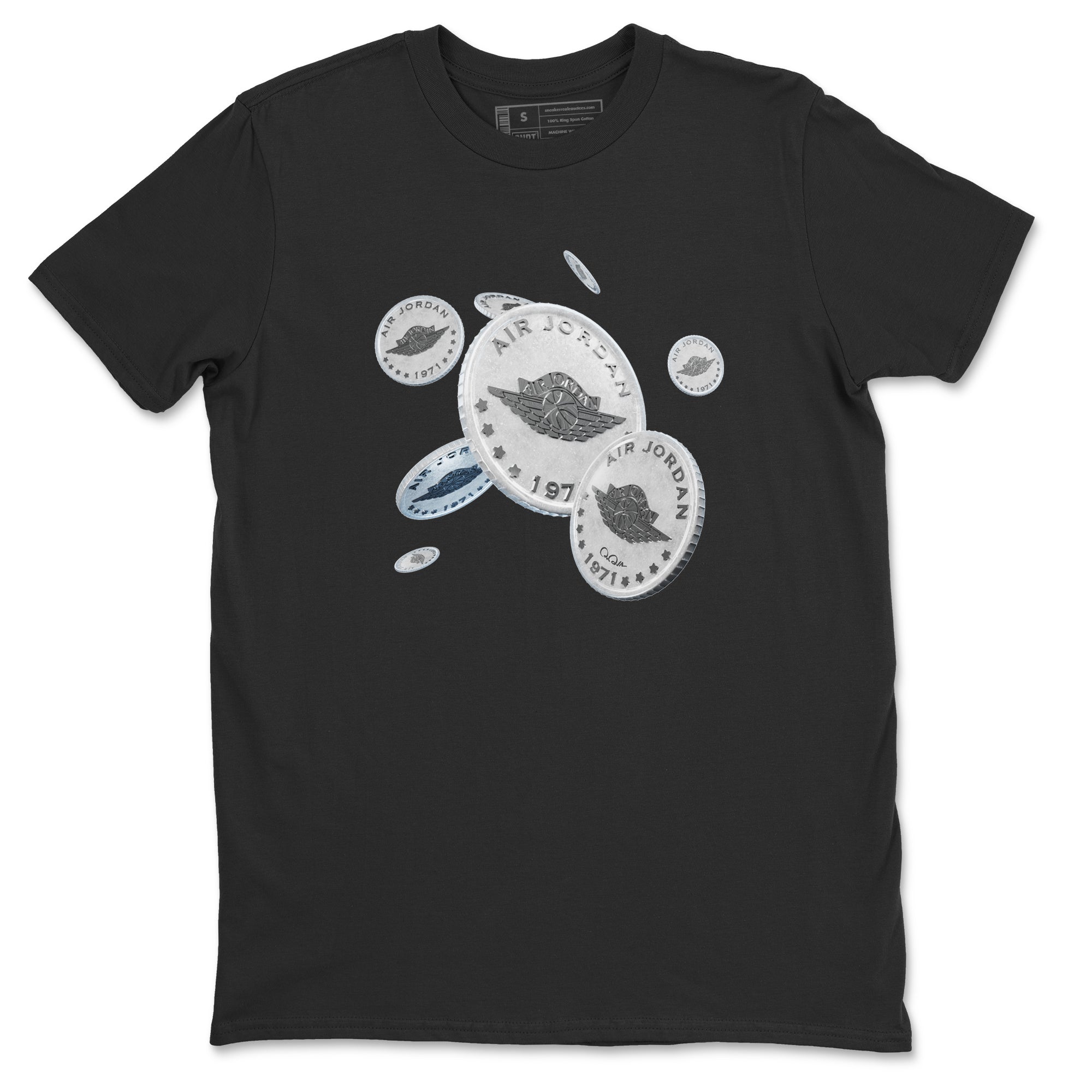 Air Jordan 11 White Cement Sneaker Match Tees Drop Coin Streetwear Sneaker Shirt Air Jordan 11 Cement Grey Sneaker Release Tees Unisex Shirts Black 2