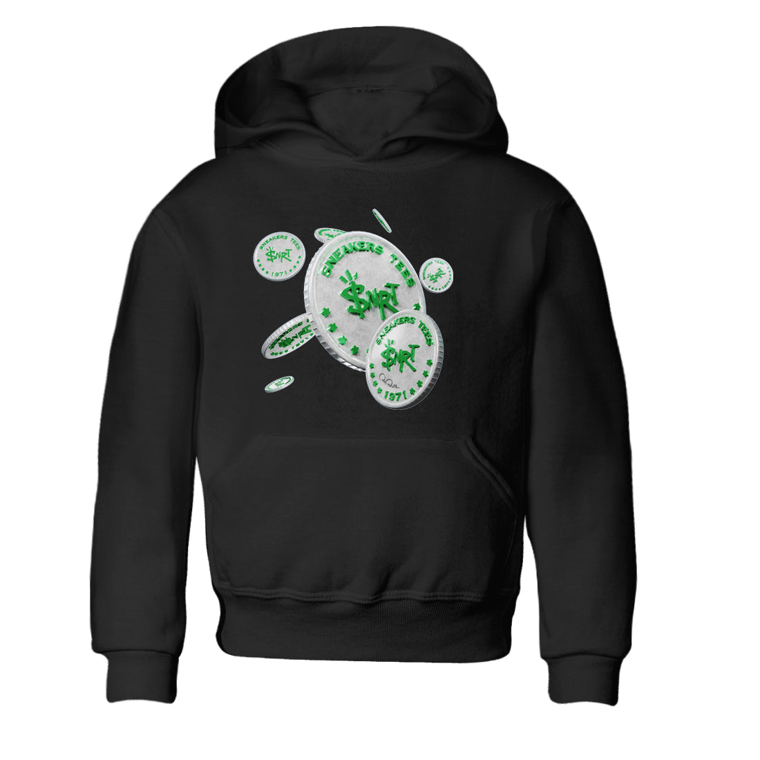 Air Jordan 3 Lucky Green Sneaker Match Tees Drop Coin Streetwear Sneaker Shirt AJ3 Lucky Green Sneaker Release Tees Kids Shirts Black 2