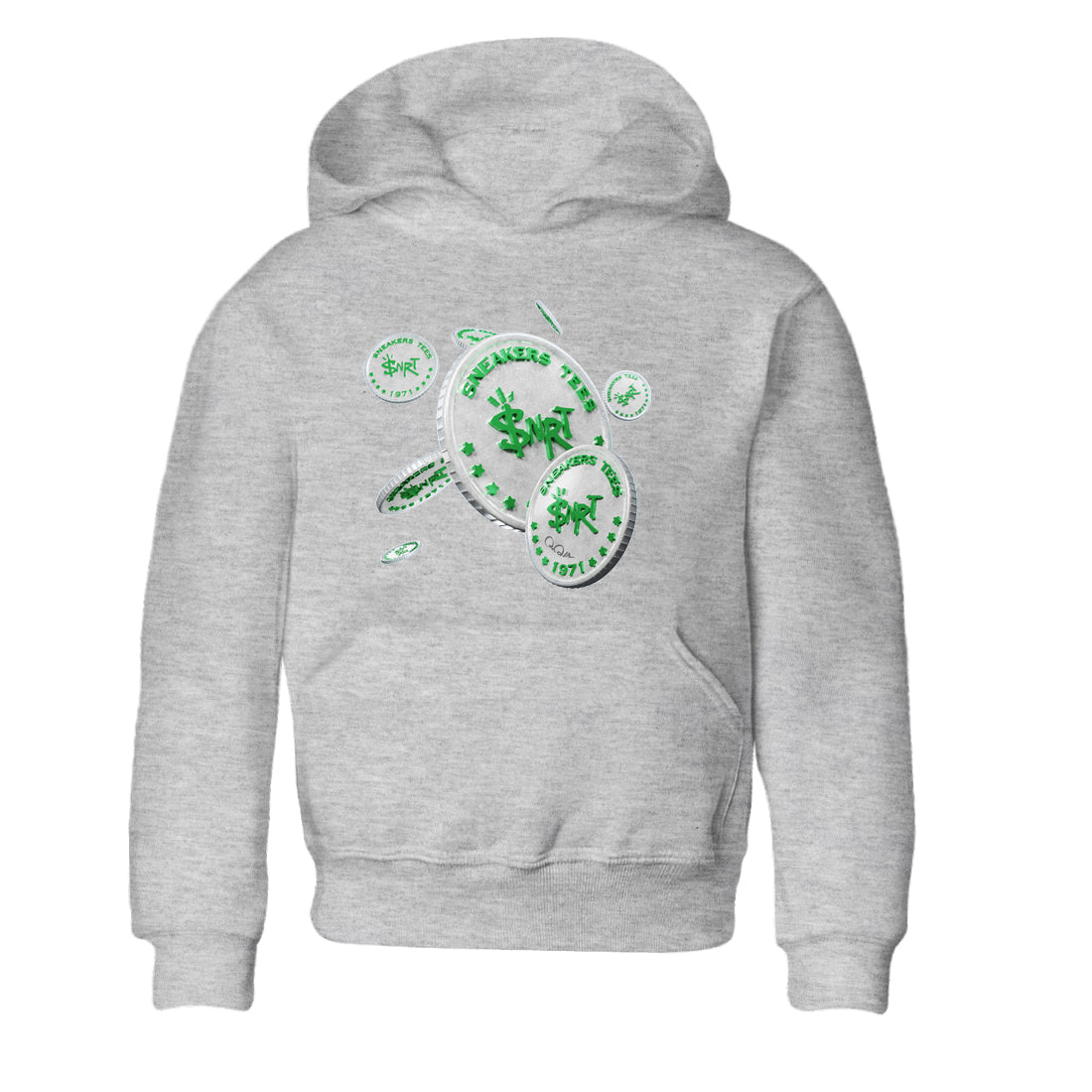 Air Jordan 3 Lucky Green Sneaker Match Tees Drop Coin Streetwear Sneaker Shirt AJ3 Lucky Green Sneaker Release Tees Kids Shirts Heather Grey 2