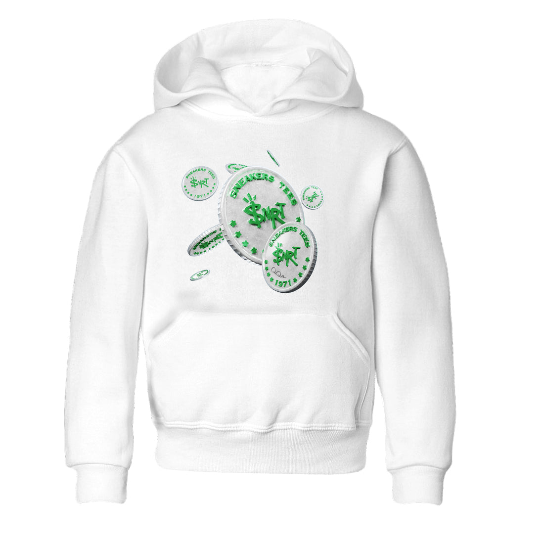 Air Jordan 3 Lucky Green Sneaker Match Tees Drop Coin Streetwear Sneaker Shirt AJ3 Lucky Green Sneaker Release Tees Kids Shirts White 2