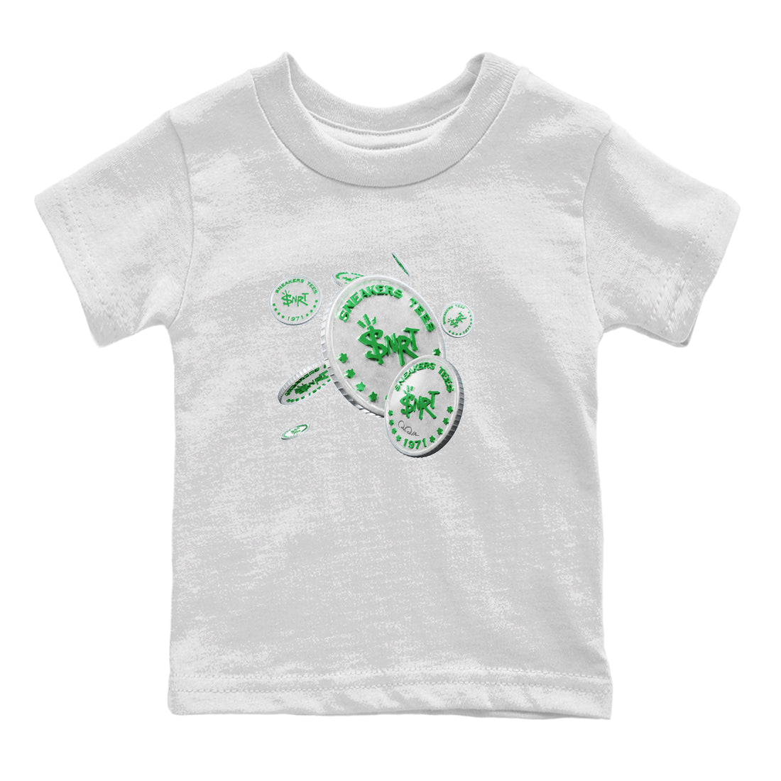 Air Jordan 3 Lucky Green Sneaker Match Tees Drop Coin Streetwear Sneaker Shirt AJ3 Lucky Green Sneaker Release Tees Kids Shirts White 2
