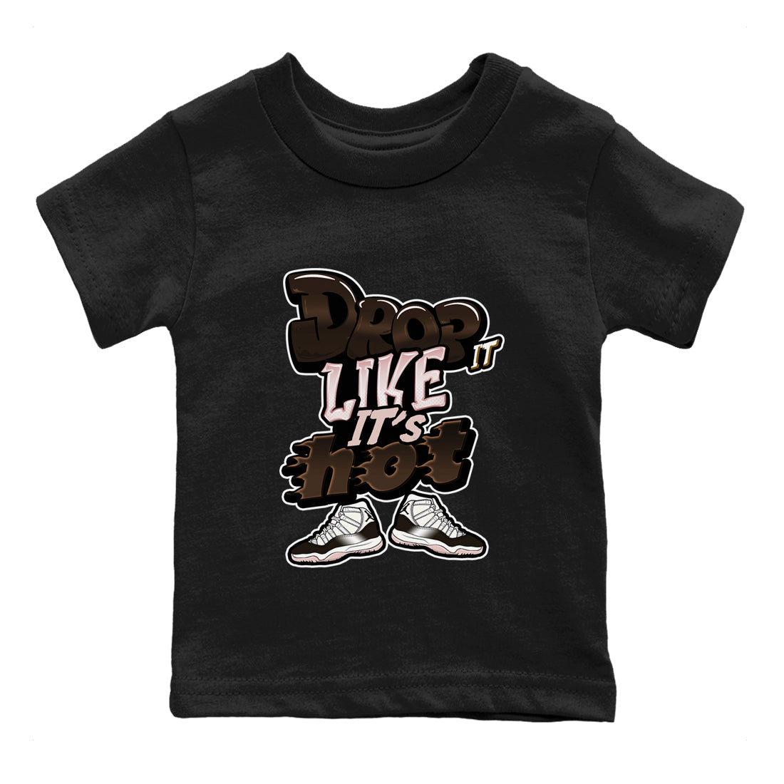 Air Jordan 11 Neapolitan shirt to match jordans Drop It Like It's Hot sneaker matching t-shirts and clothing AJ11 Neapolitan Drip Gear Zone Youth Kids Toddler Black 2 T-Shirt