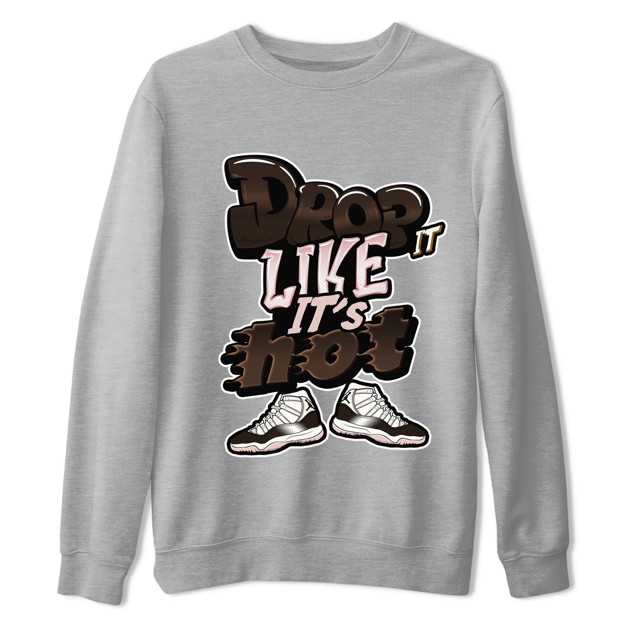 Air Jordan 11 Neapolitan shirt to match jordans Drop It Like It's Hot sneaker matching t-shirts and clothing AJ11 Neapolitan Drip Gear Zone Cotton Casual Unisex Heather Grey 2 T-Shirt