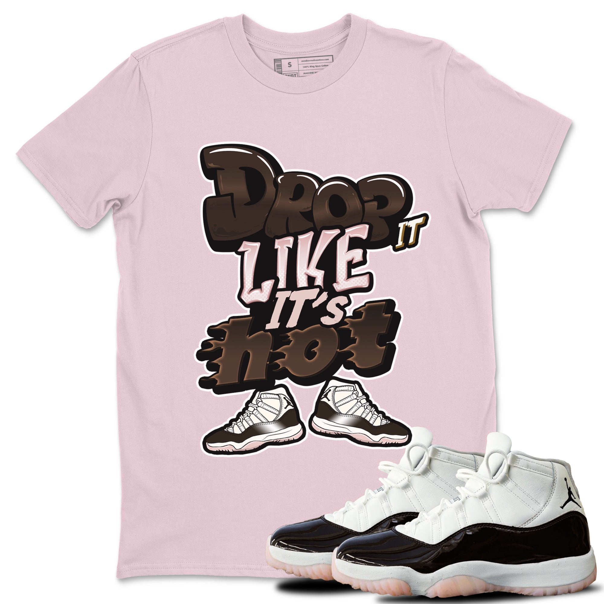 Air Jordan 11 Neapolitan shirt to match jordans Drop It Like It's Hot sneaker matching t-shirts and clothing AJ11 Neapolitan Drip Gear Zone Cotton Casual Unisex Pink 1 T-Shirt