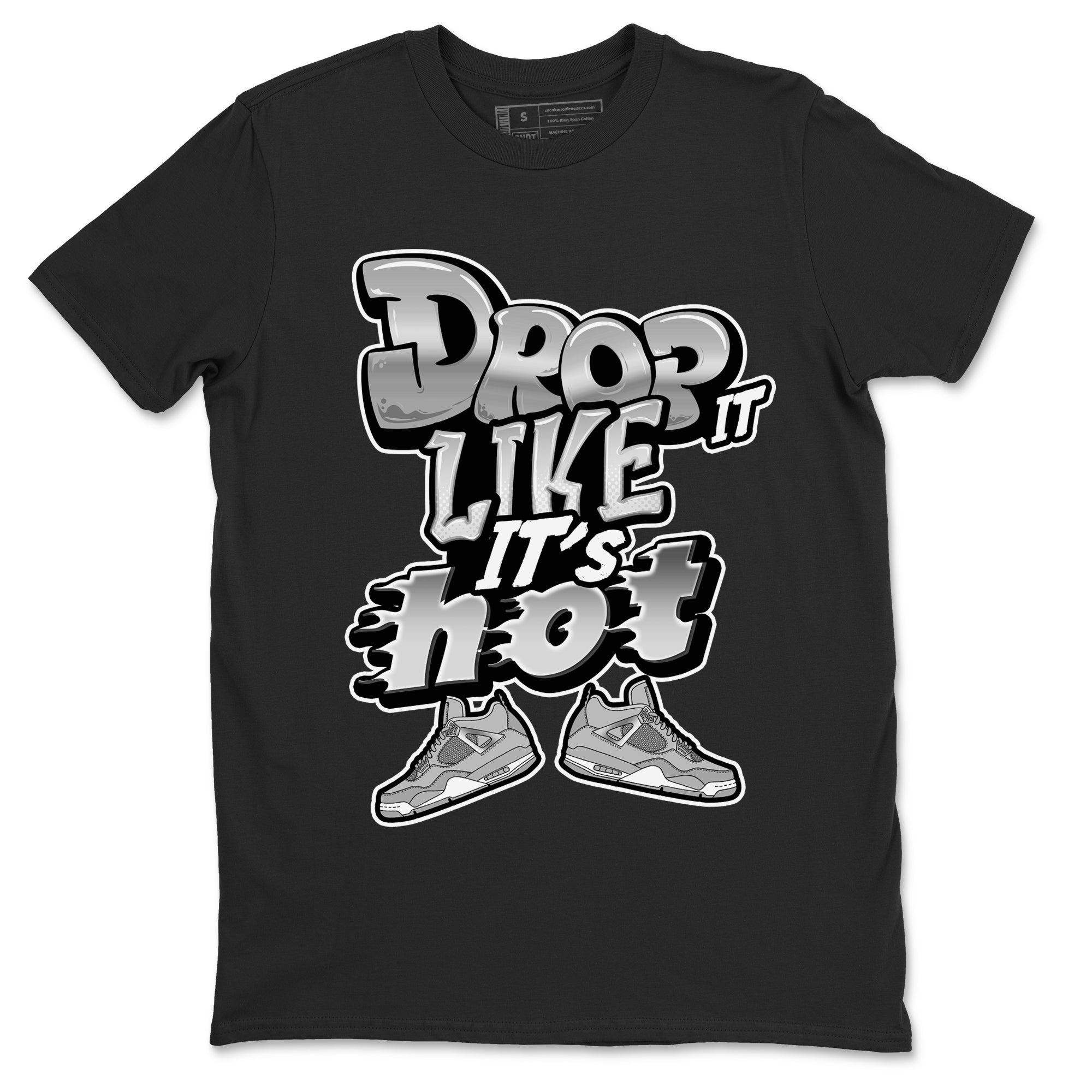 Air Jordan 4 Frozen Moments shirt to match jordans Drop It Like It's Hot Streetwear Sneaker Shirt AJ4 Frozen Moments Drip Gear Zone Sneaker Matching Clothing Unisex Black 2 T-Shirt