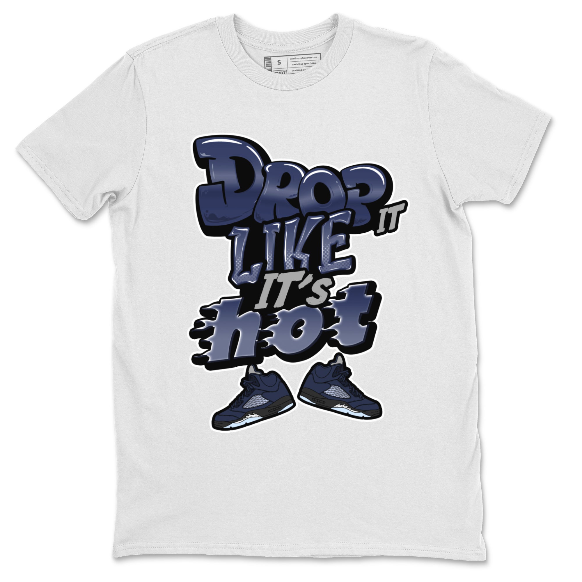 Air Jordan 5 Georgetown shirt to match jordans Drop It Like It's Hot Streetwear Sneaker Shirt AJ5 Georgetown Drip Gear Zone Sneaker Matching Clothing Unisex White 2 T-Shirt