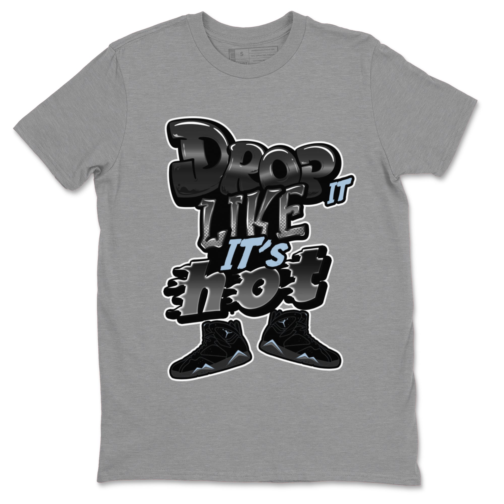 Air Jordan 7 Chambray shirt to match jordans Drop It Like It's Hot Streetwear Sneaker Shirt AJ7 Chambray Drip Gear Zone Sneaker Matching Clothing Unisex Heather Grey 2 T-Shirt