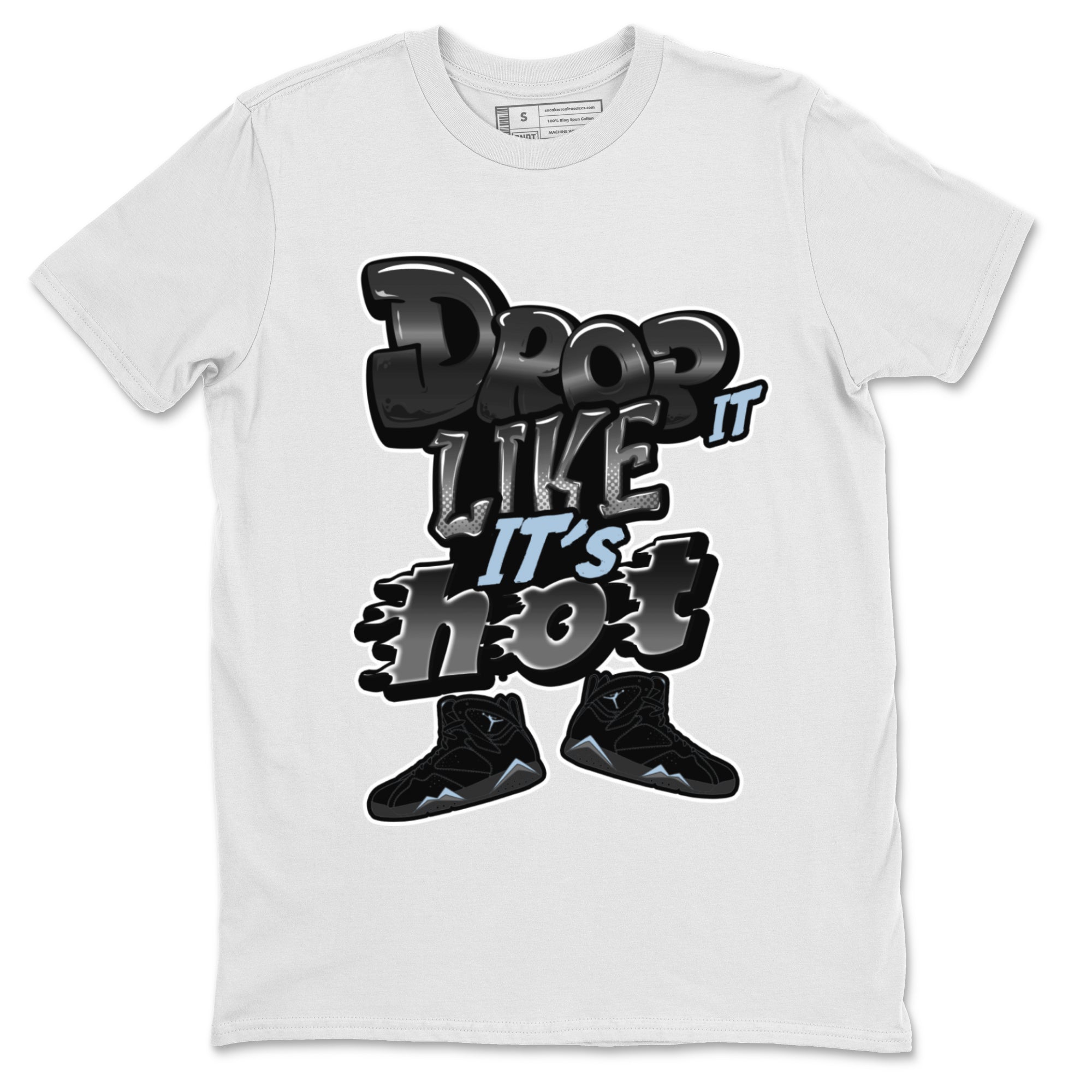 Air Jordan 7 Chambray shirt to match jordans Drop It Like It's Hot Streetwear Sneaker Shirt AJ7 Chambray Drip Gear Zone Sneaker Matching Clothing Unisex White 2 T-Shirt
